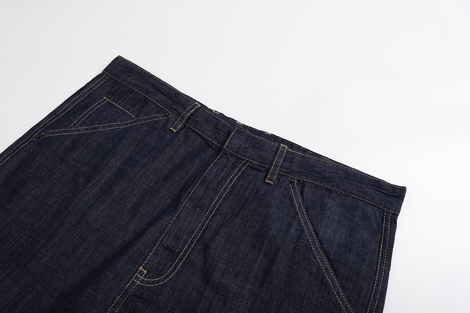 PRADA 普拉达 纯色直筒牛仔裤 长裤 裤子 深蓝色 B0