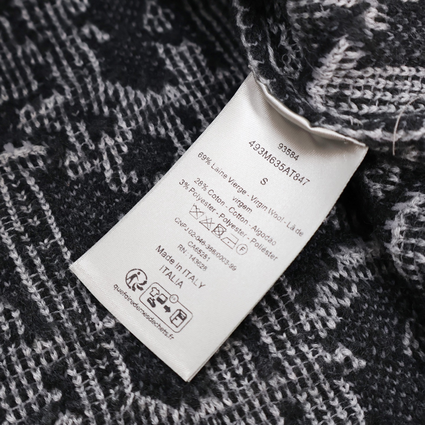 DIOR 迪奥 羊毛毛巾绣字母logo圆领毛衣 秋冬 外套 长袖 灰色 C0 493M635AT847-C888