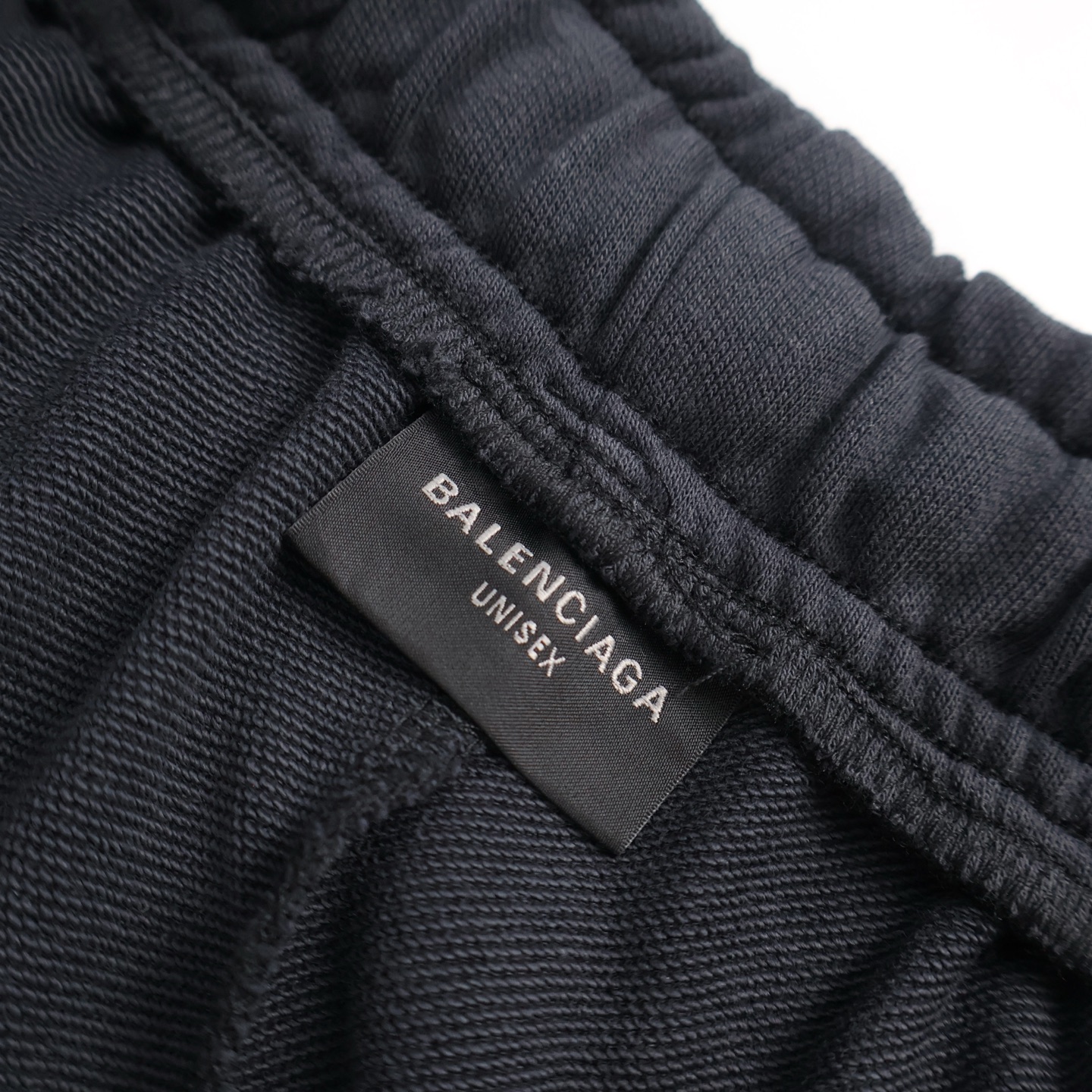 Balenciaga 巴黎世家 前后格子拼接松紧腰运动裤 长裤 裤子 休闲裤 黑色 B0 831379TRM191269