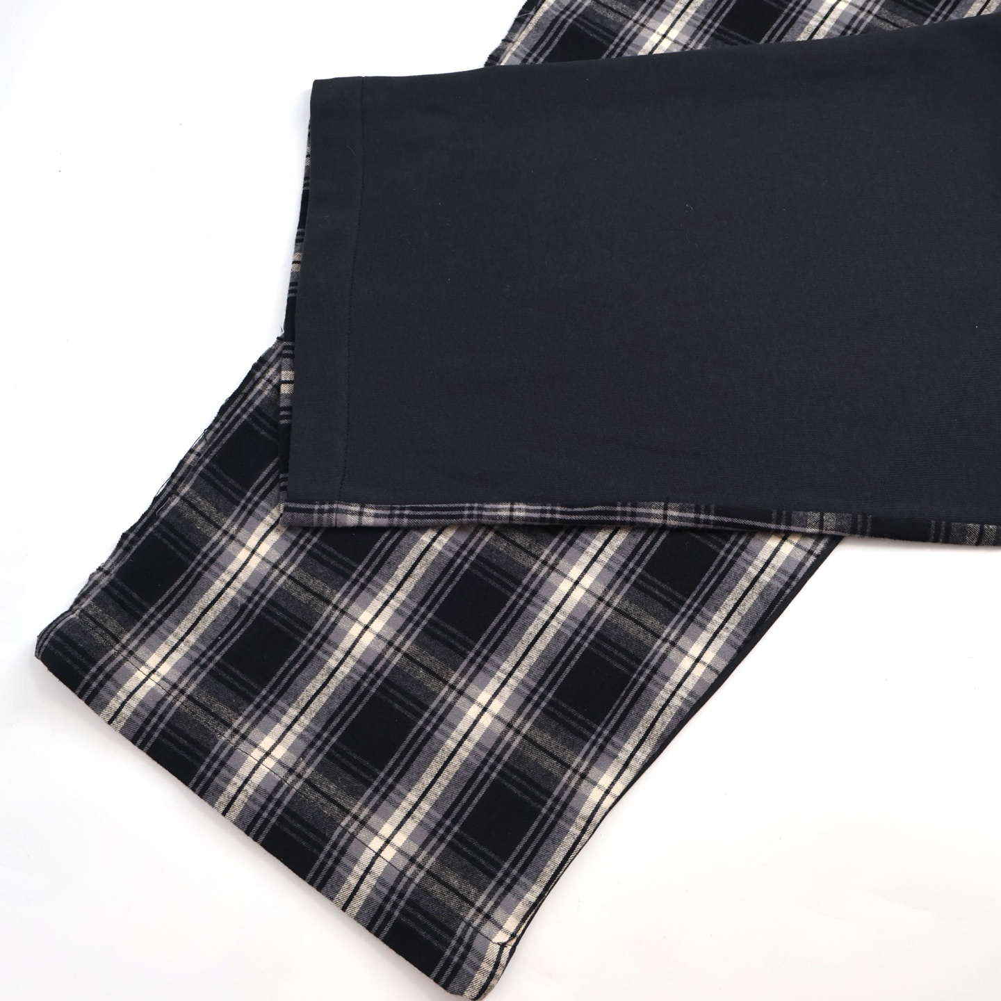 Balenciaga 巴黎世家 前后格子拼接松紧腰运动裤 长裤 裤子 休闲裤 黑色 B0 831379TRM191269