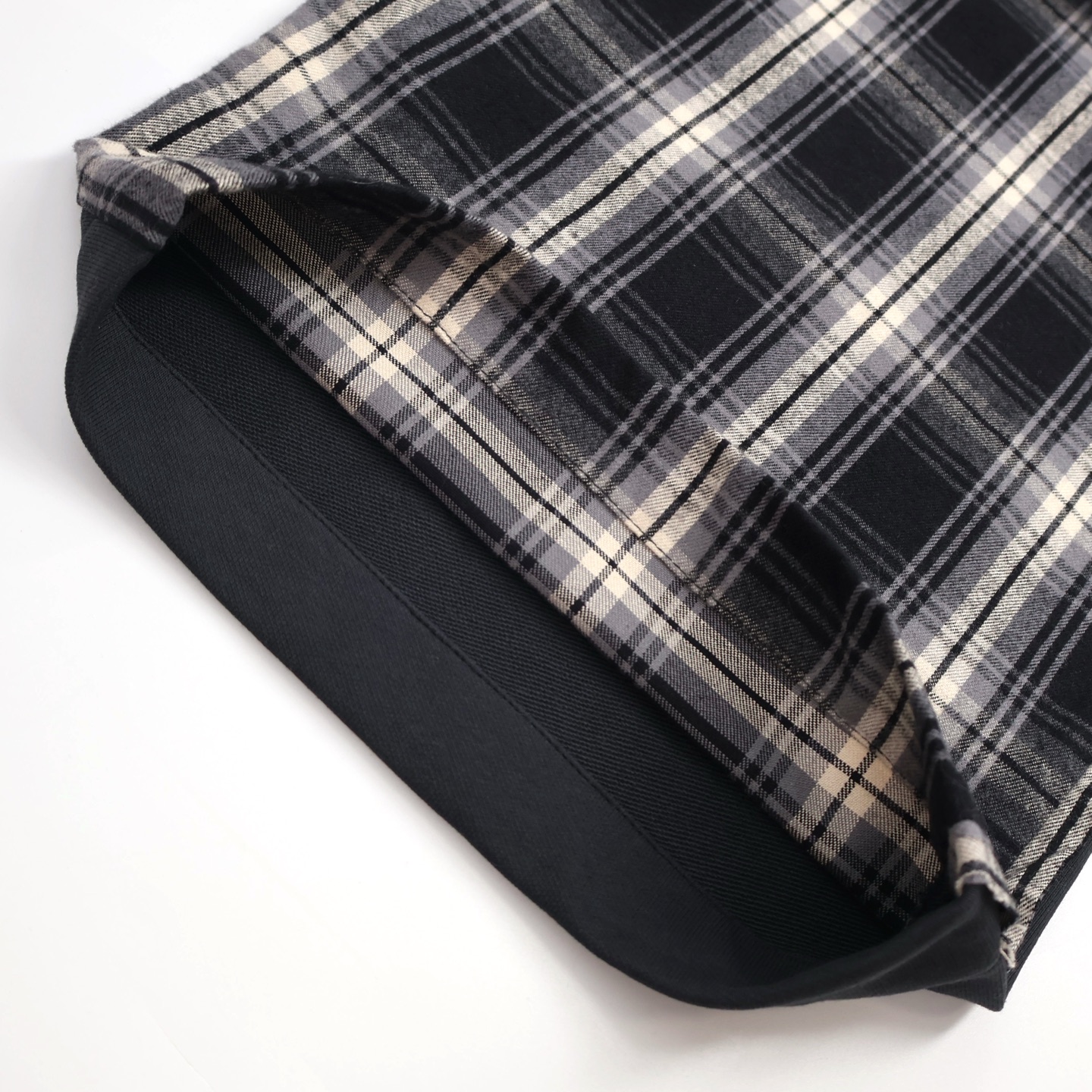 Balenciaga 巴黎世家 前后格子拼接松紧腰运动裤 长裤 裤子 休闲裤 黑色 B0 831379TRM191269