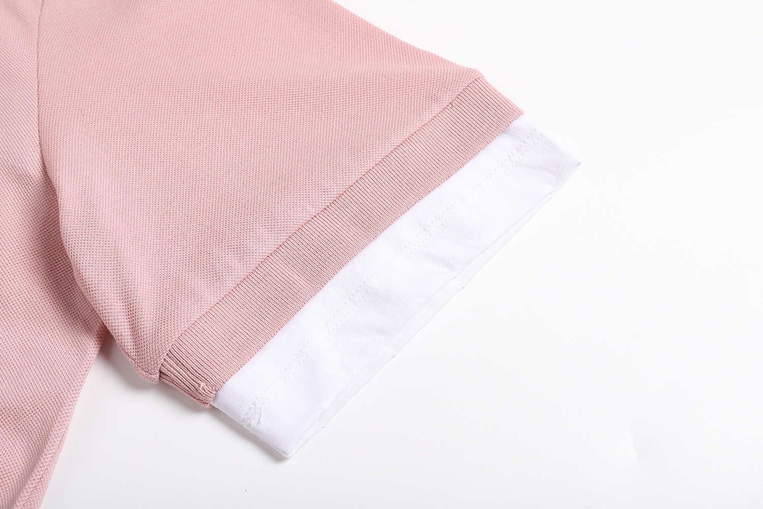 PRADA 普拉达 平纹针织假两件Polo衫  短袖 T恤 蓝色 粉色 A5 39586-1736-SOOO