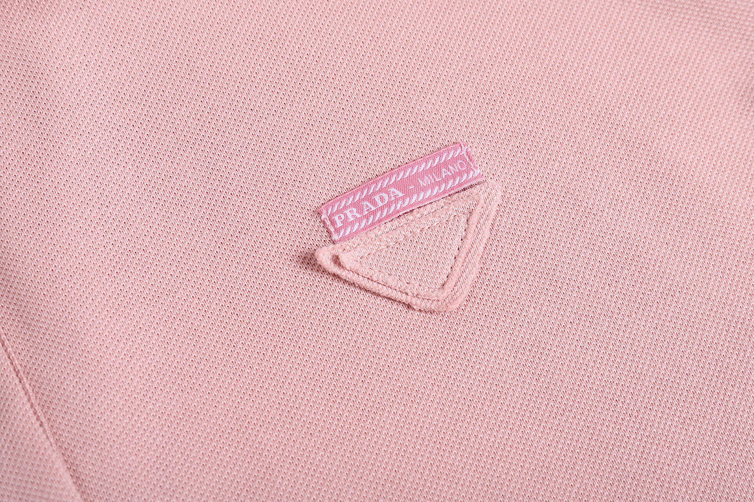 PRADA 普拉达 平纹针织假两件Polo衫  短袖 T恤 蓝色 粉色 A5 39586-1736-SOOO