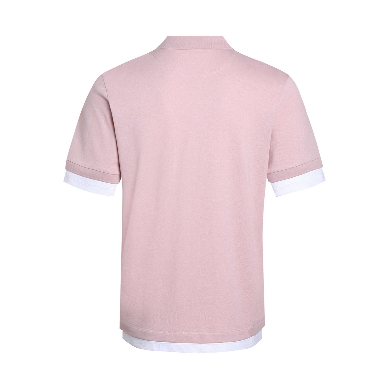 PRADA 普拉达 平纹针织假两件Polo衫  短袖 T恤 蓝色 粉色 A5 39586-1736-SOOO