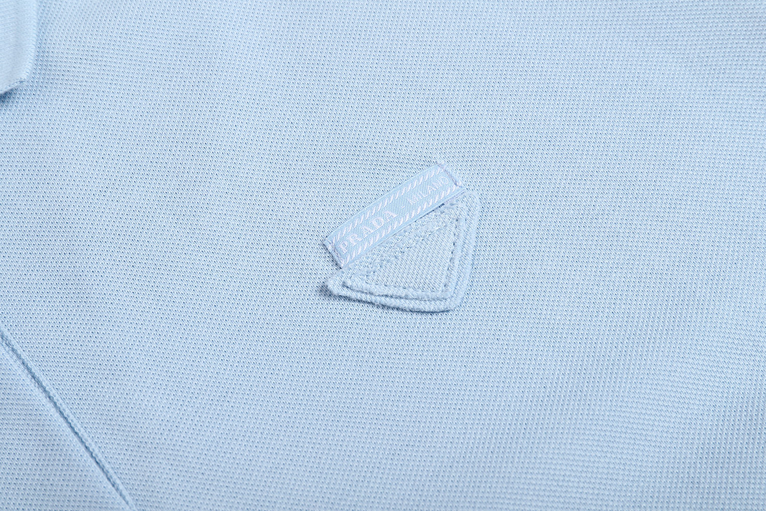 PRADA 普拉达 平纹针织假两件Polo衫  短袖 T恤 蓝色 粉色 A5 39586-1736-SOOO