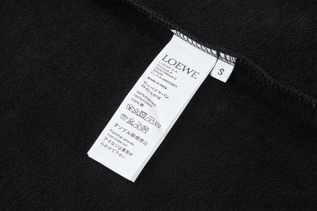 LOEWE 罗意威 刺绣logo徽标polo领卫衣 长袖 灰色 黑色 B0 H526Y24X30-1440