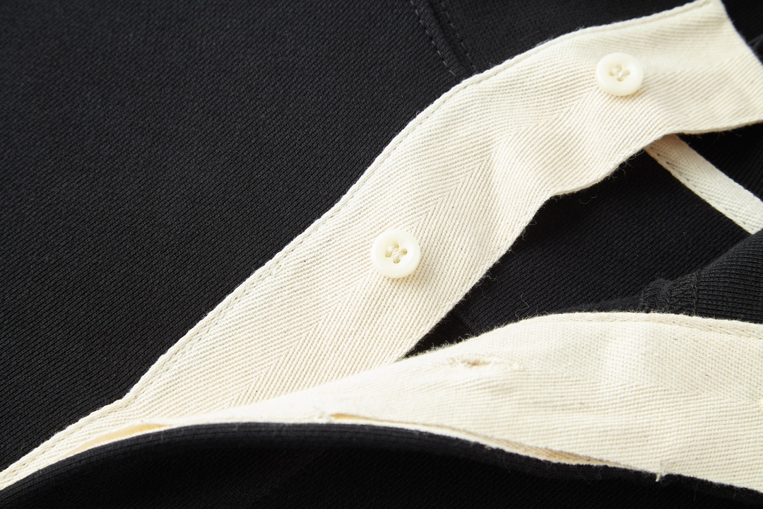 LOEWE 罗意威 刺绣logo徽标polo领卫衣 长袖 灰色 黑色 B0 H526Y24X30-1440