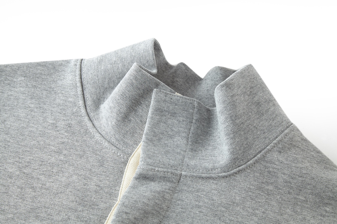 LOEWE 罗意威 刺绣logo徽标polo领卫衣 长袖 灰色 黑色 B0 H526Y24X30-1440