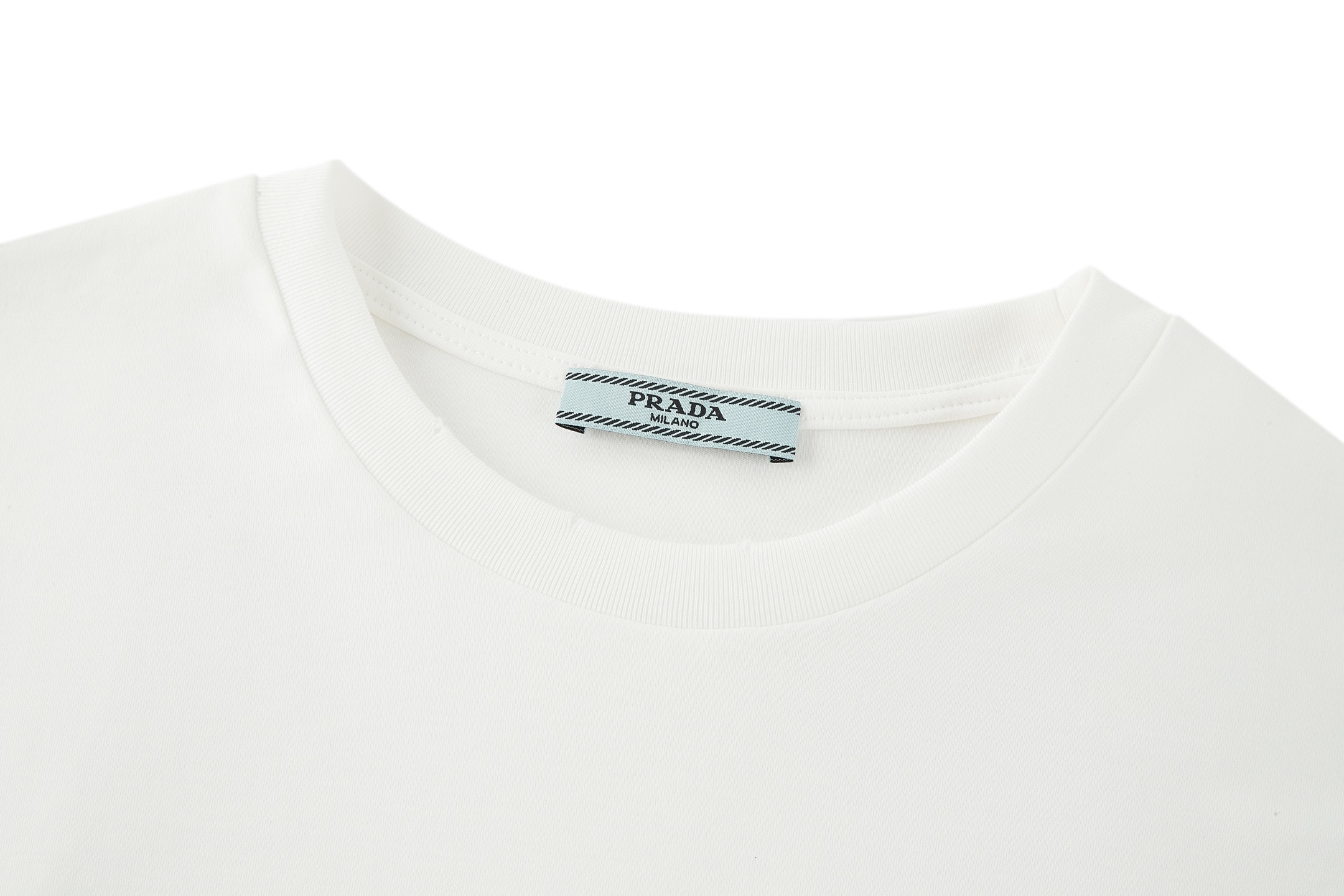 PRADA 普拉达 粉色徽标T恤 打底衫 长袖 白色 A5 