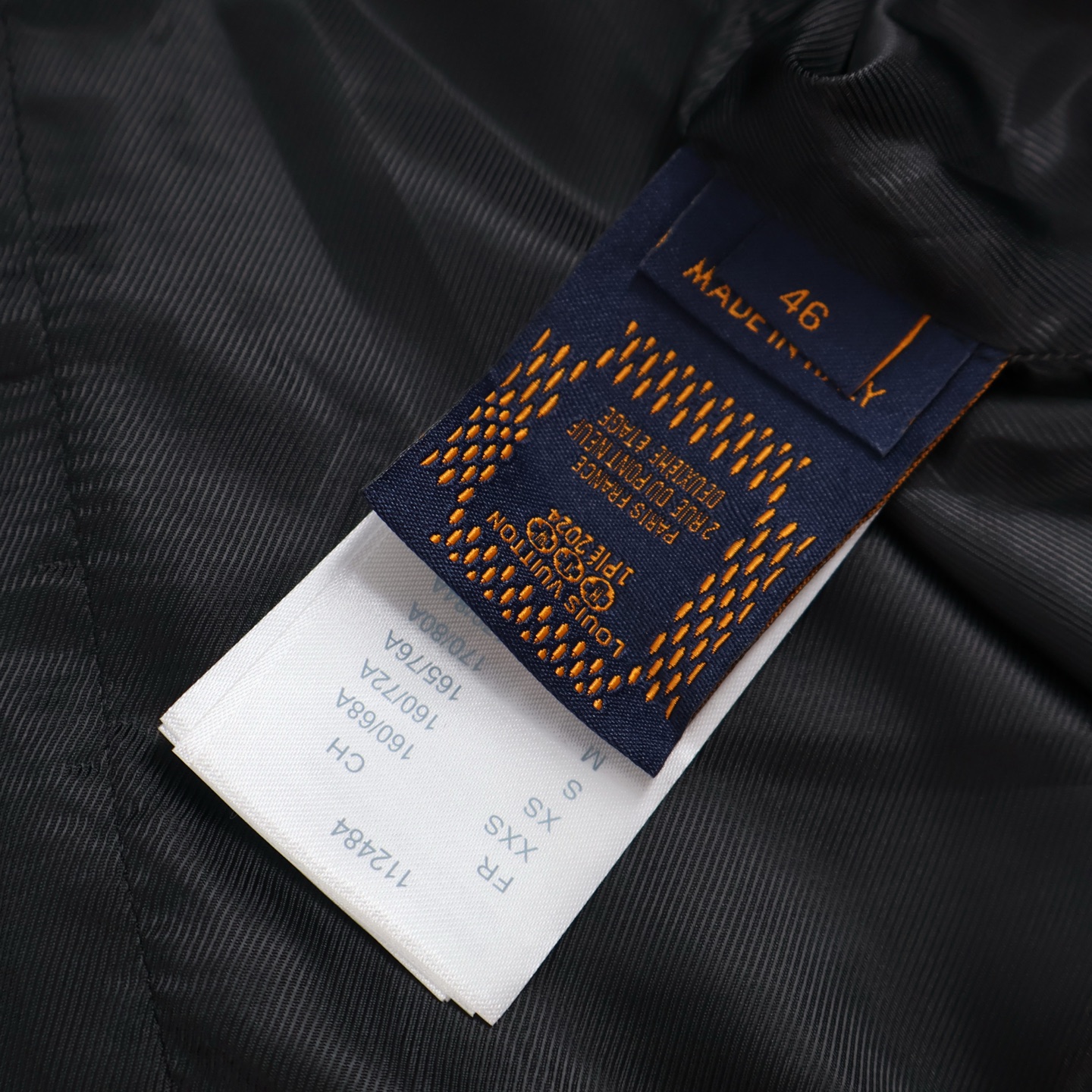 LOUIS VUITTON 路易威登 马赛克格子圆领单排扣夹克 长袖 外套 黑色 C0 1AHBQX