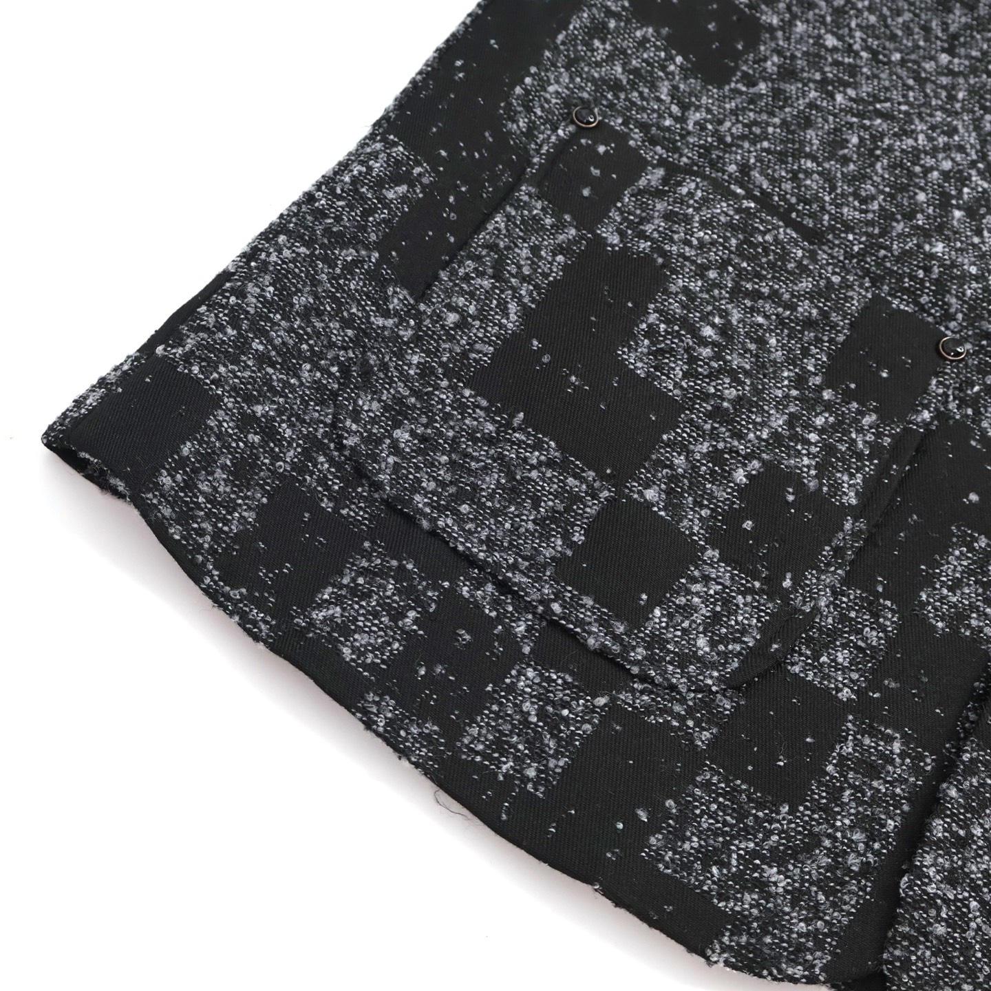 LOUIS VUITTON 路易威登 马赛克格子圆领单排扣夹克 长袖 外套 黑色 C0 1AHBQX