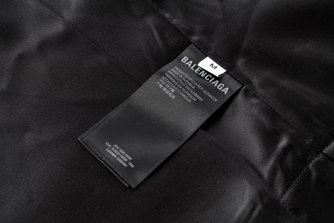 Balenciaga 巴黎世家 拼色醋酸拉链立领外套 夹克 长袖 冲锋衣 黑色 B0 