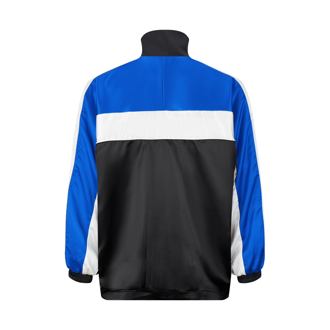 Balenciaga 巴黎世家 拼色醋酸拉链立领外套 夹克 长袖 冲锋衣 黑色 B0 