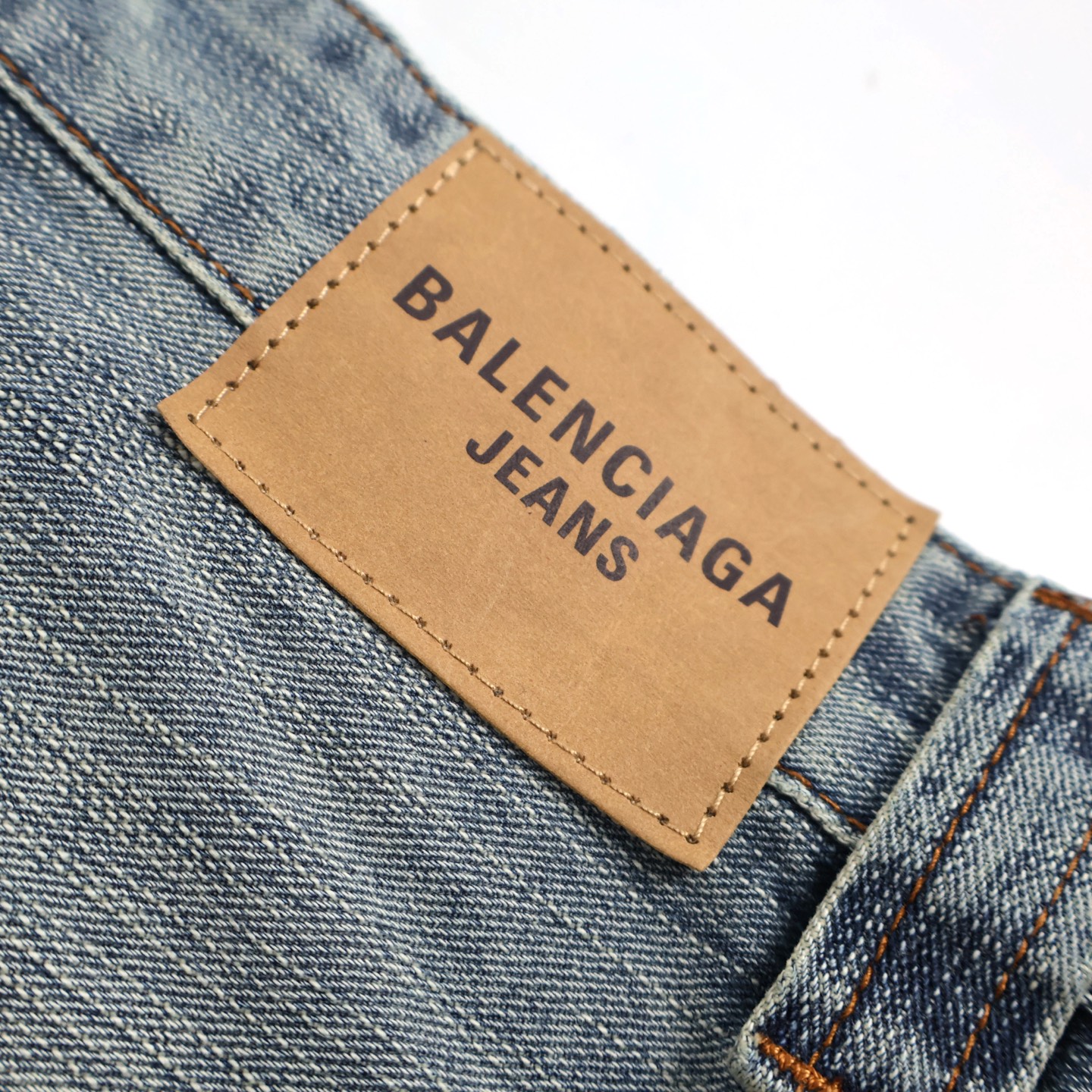 Balenciaga 巴黎世家 红色刺绣字母logo牛仔裤 长裤 裤子 蓝色 B0