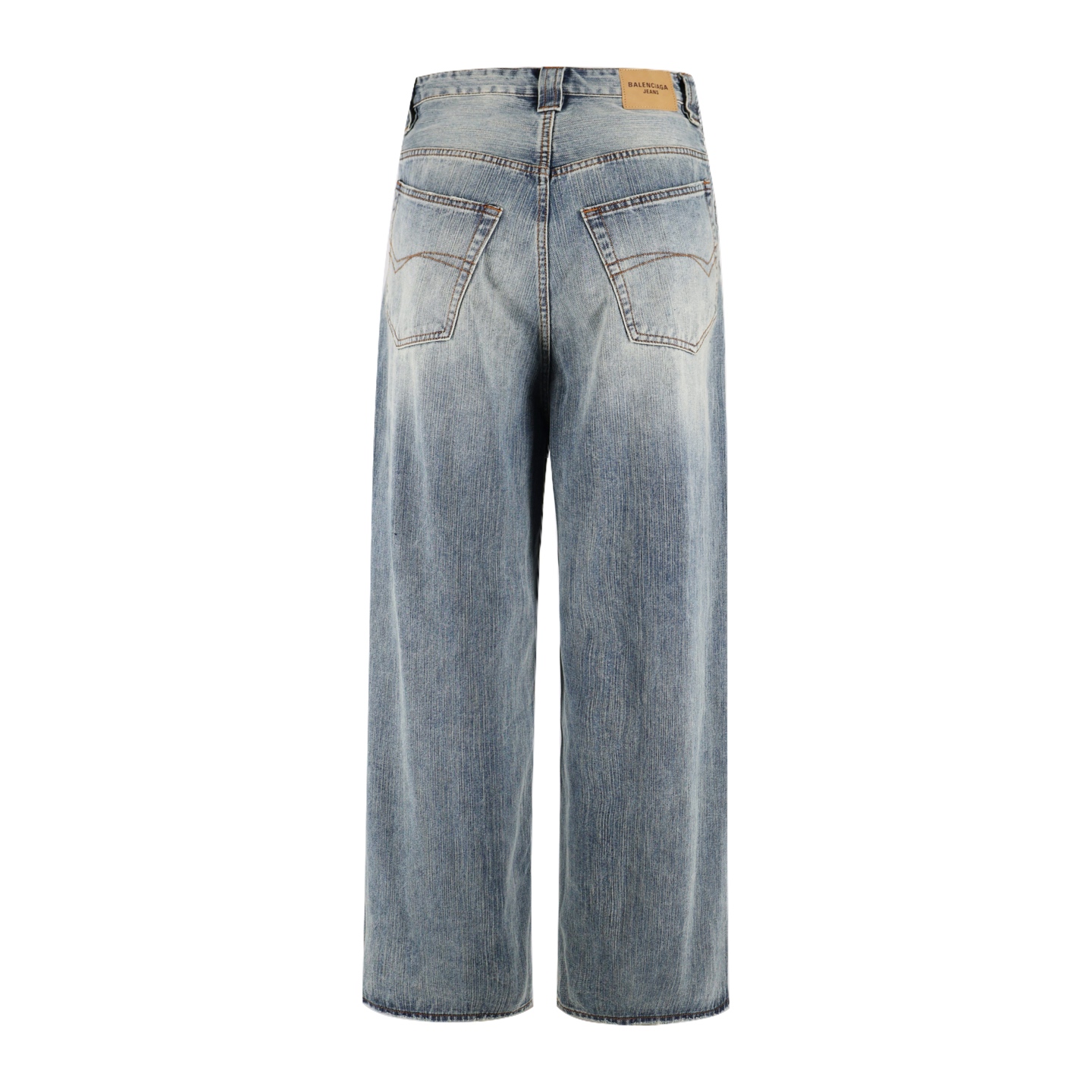 Balenciaga 巴黎世家 红色刺绣字母logo牛仔裤 长裤 裤子 蓝色 B0