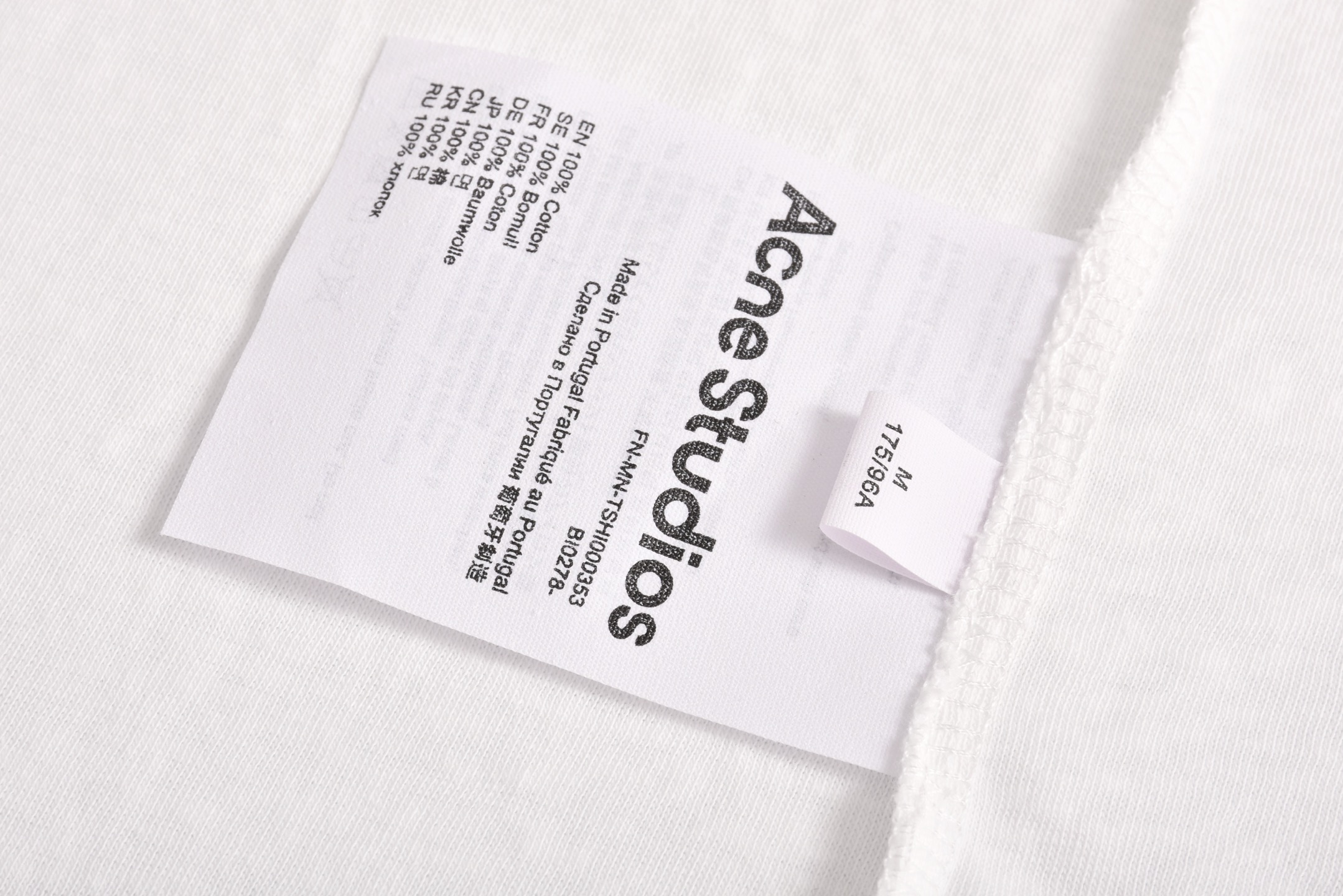 Acne Studios 1996系列字母logo印花做旧T恤 打底衫 长袖 脏白色 A5 CL0197-DC6