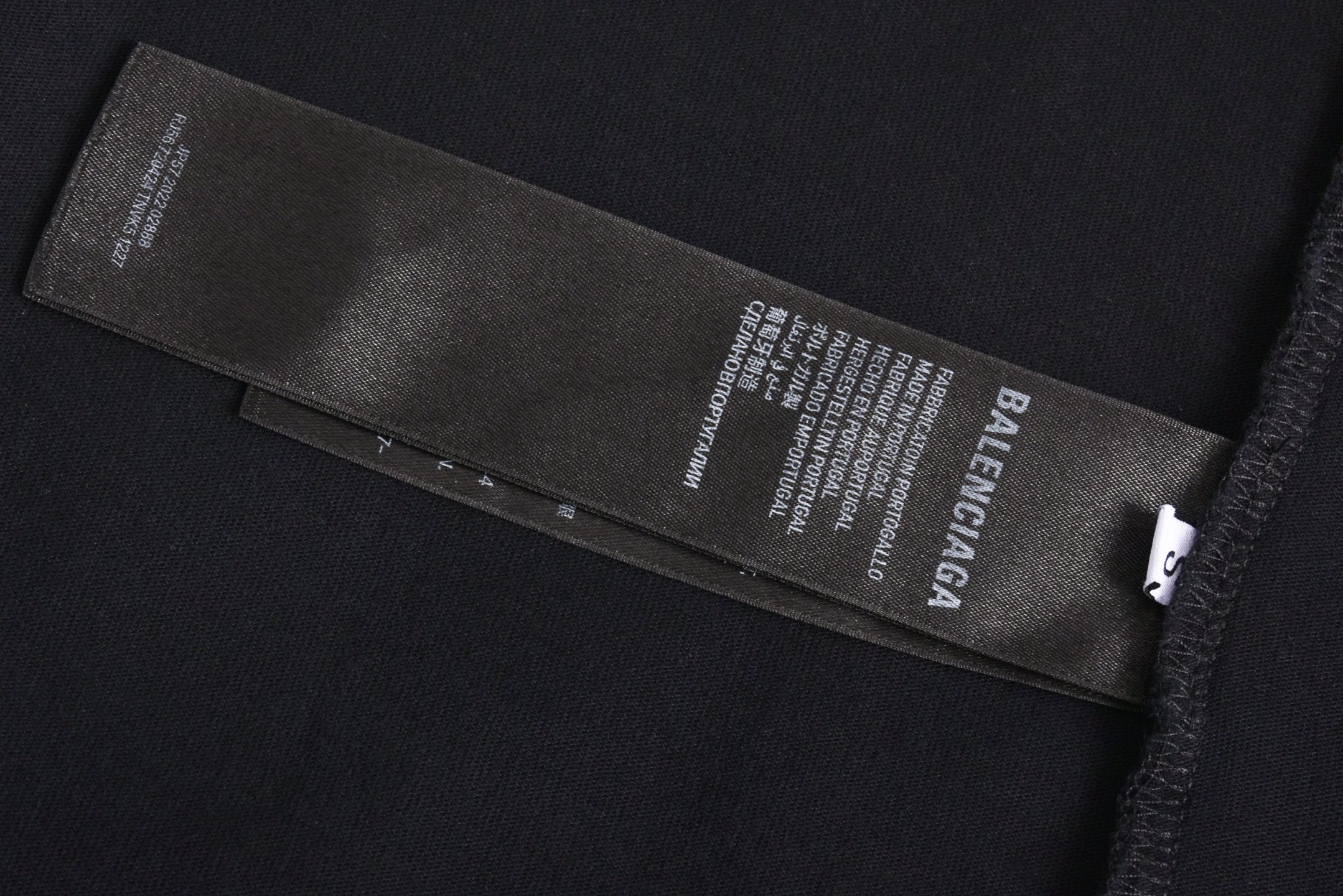 Balenciaga 巴黎世家 麦穗绣花破洞短袖 T恤 圆领 短款 夏季 黑色 A5 764235TSVC91041