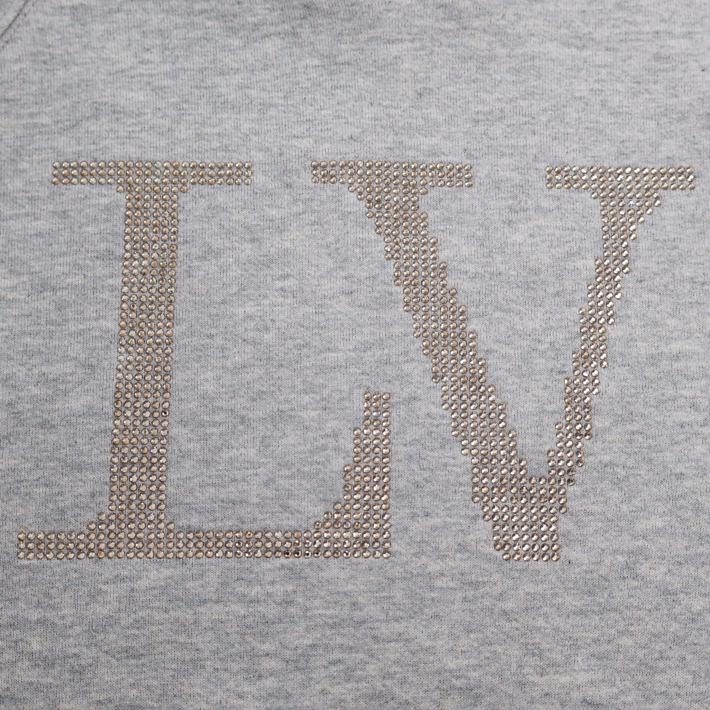 LOUIS VUITTON 路易威登 LV 莱茵石烫钻字母logo抽绳连帽卫衣 长袖 B0 1AIBLE