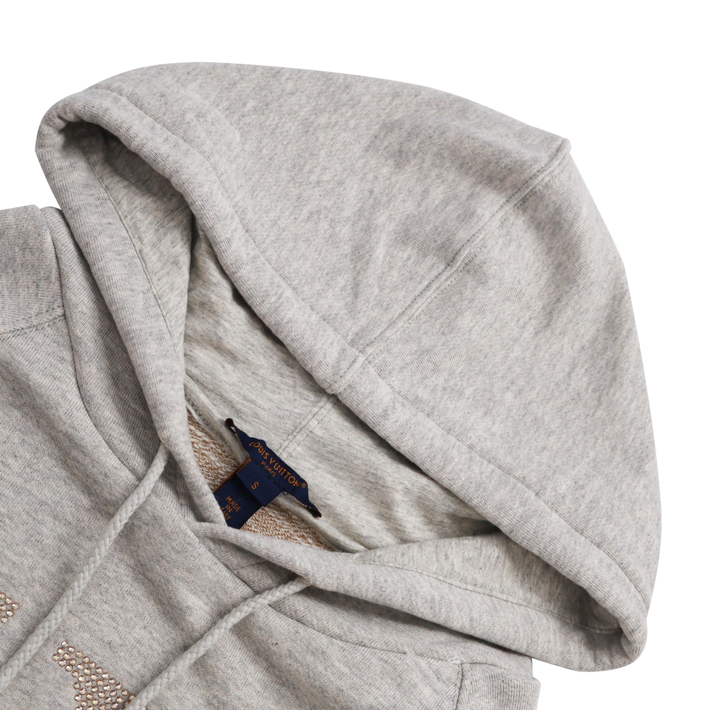 LOUIS VUITTON 路易威登 LV 莱茵石烫钻字母logo抽绳连帽卫衣 长袖 B0 1AIBLE