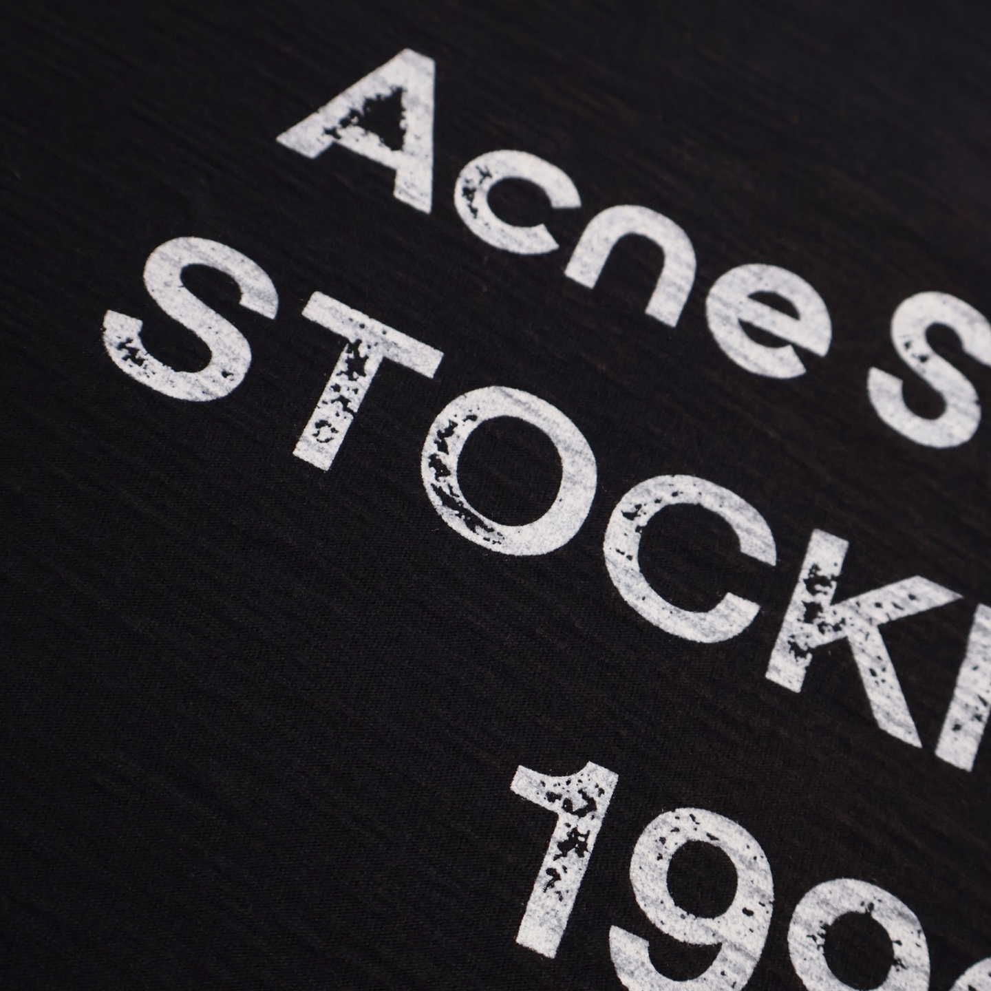Acne Studios 1996系列字母logo印花做旧T恤 打底衫 长袖 黑色 A5 CL0197-BM0