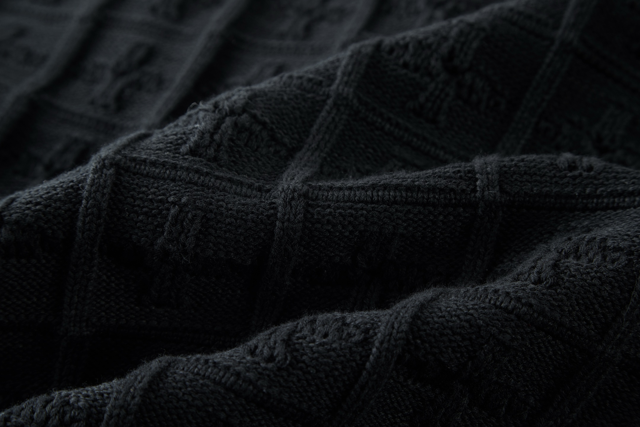 LOUIS VUITTON 路易威登 绞花字母logo双排扣针织开衫 毛衣 长袖 外套 黑色 B0 1AHVNI