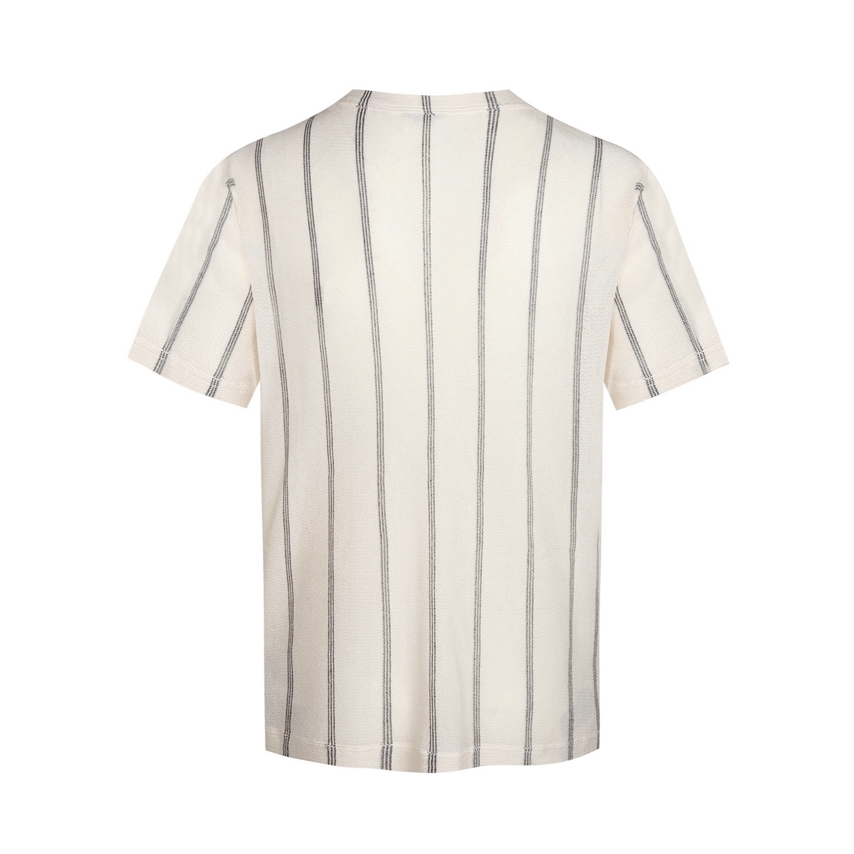 DIOR 迪奥 刺绣字母logo亚麻竖条纹针织短袖 T恤 夏季 B0 593J612A3019-C185