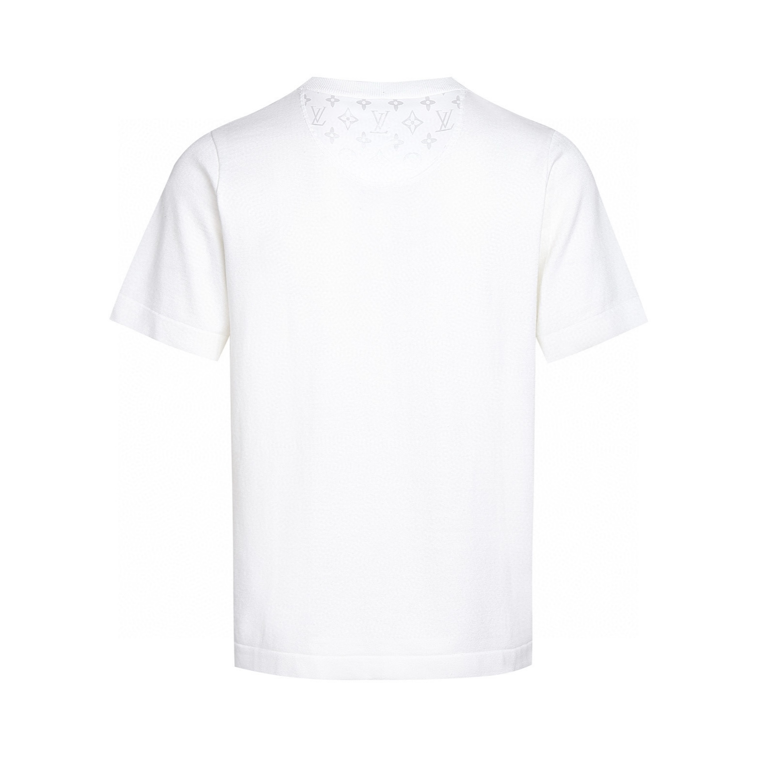 LOUIS VUITTON 路易威登 LV 暗纹老花贴布针织 T恤 短袖 白色 A5 1AHVQ0