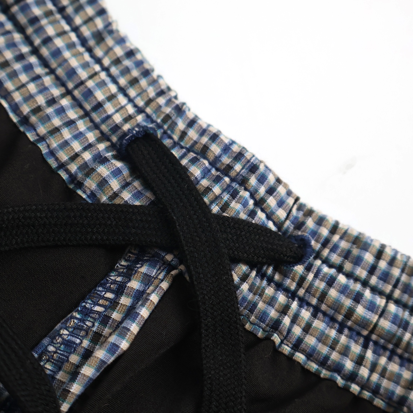 Balenciaga 巴黎世家 棉麻格纹松紧腰运动裤 长裤 裤子 休闲裤 蓝色 B0 838857TSM119095