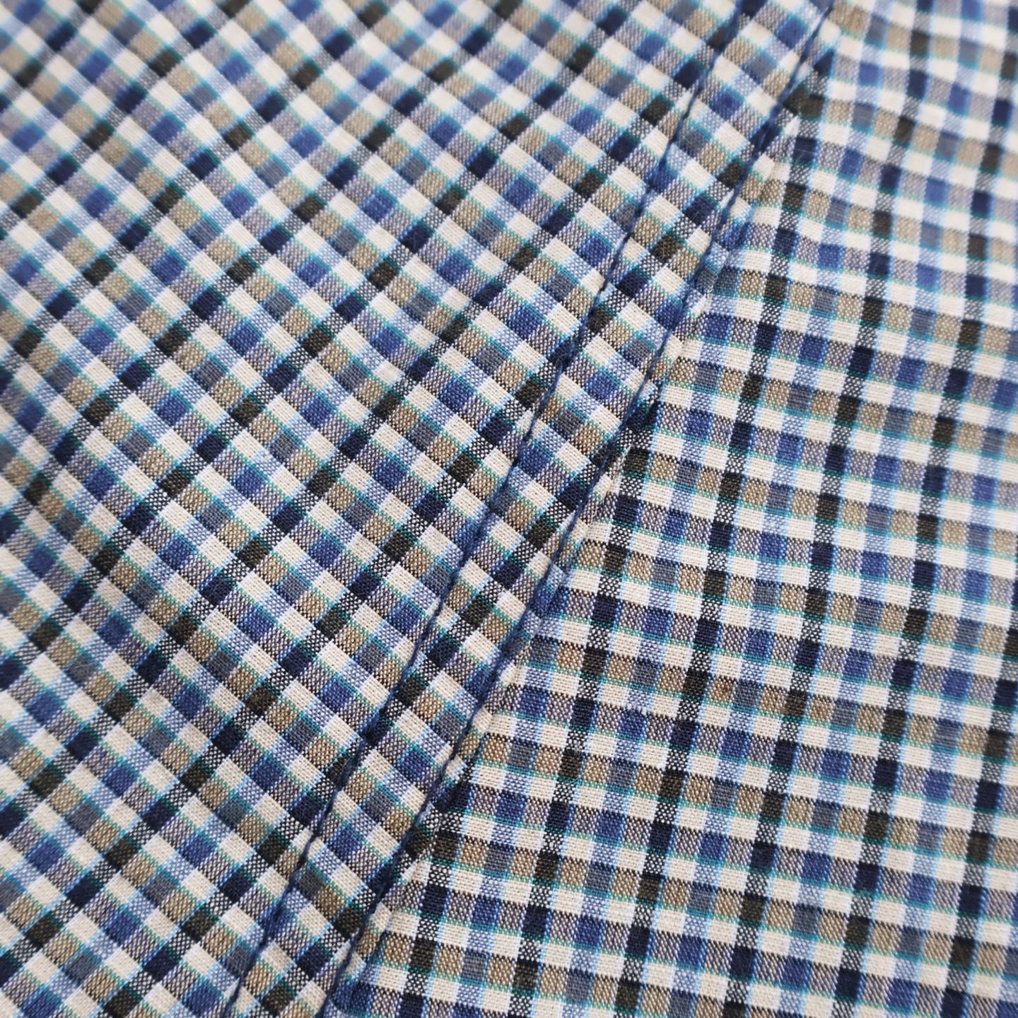 Balenciaga 巴黎世家 棉麻格纹松紧腰运动裤 长裤 裤子 休闲裤 蓝色 B0 838857TSM119095