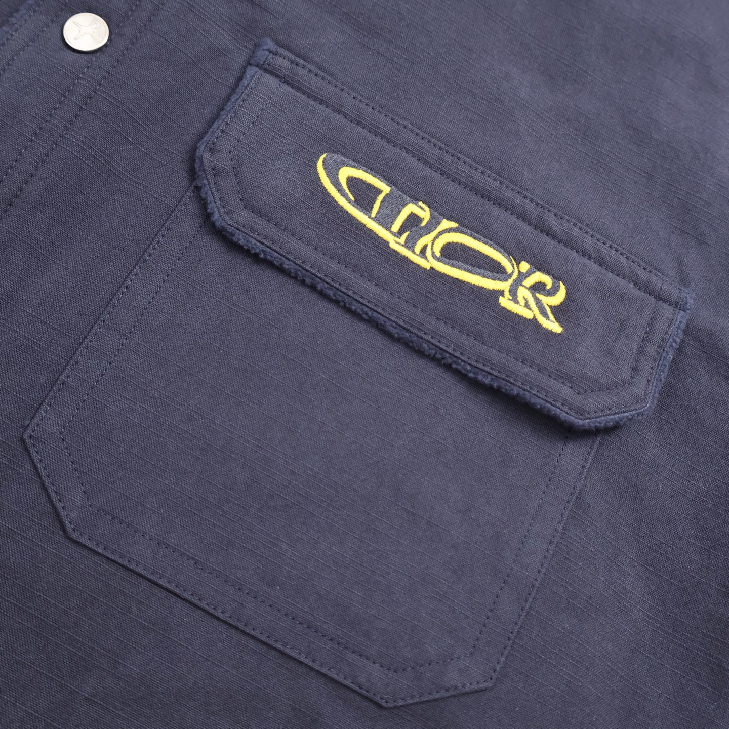 DIOR 迪奥 刺绣字母logo内里抓绒衬衫 外套 长袖 蓝色 B0 513D583AY558-C982