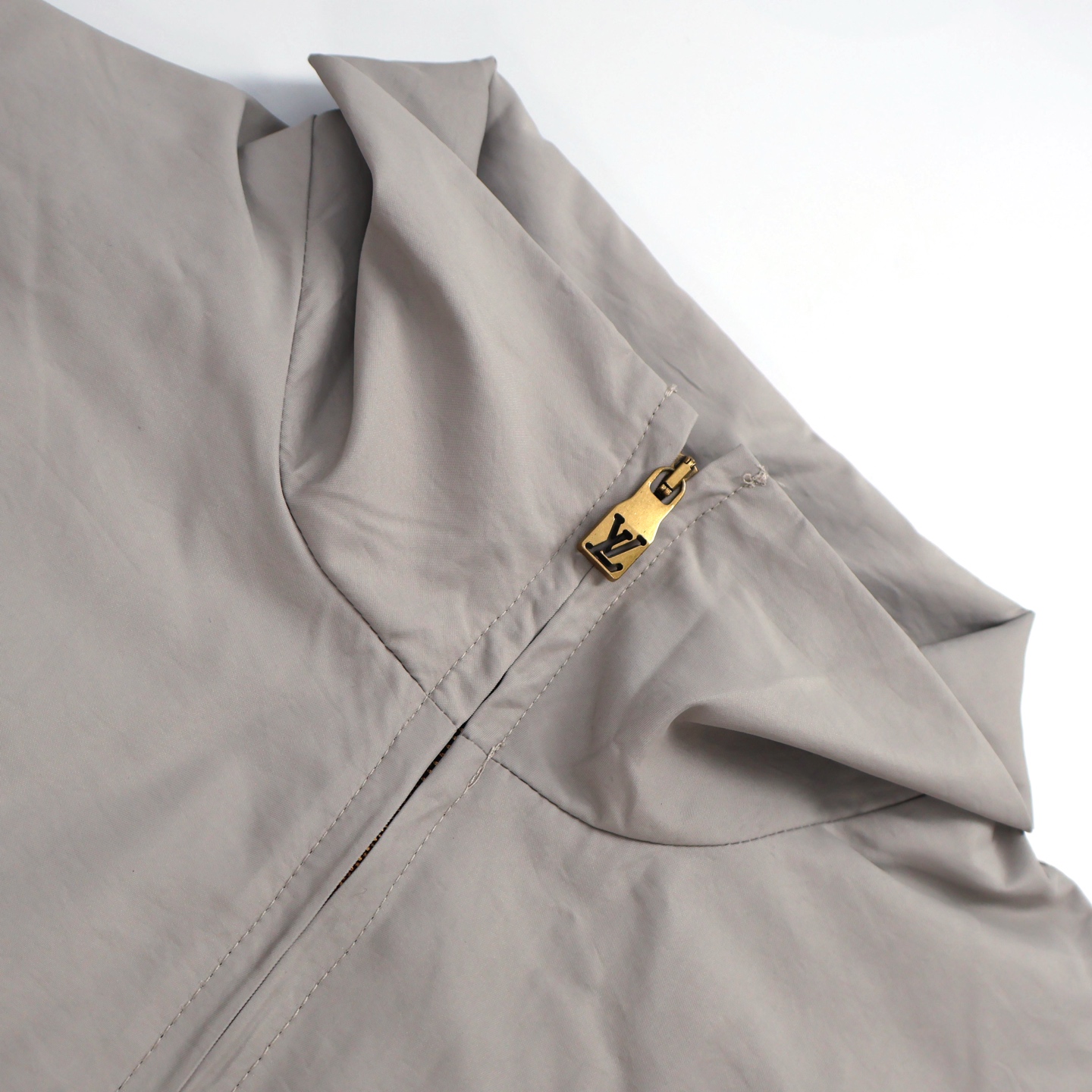 LOUIS VUITTON 路易威登 拼色拉链立领夹克 长袖 外套 灰色 C0 1AHV37