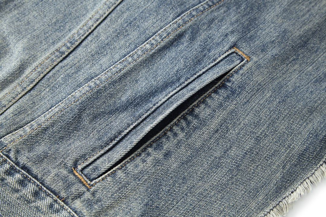 Balenciaga 巴黎世家 前后拼接连帽牛仔外套 夹克 长袖 蓝色 B5 738737TNW654036