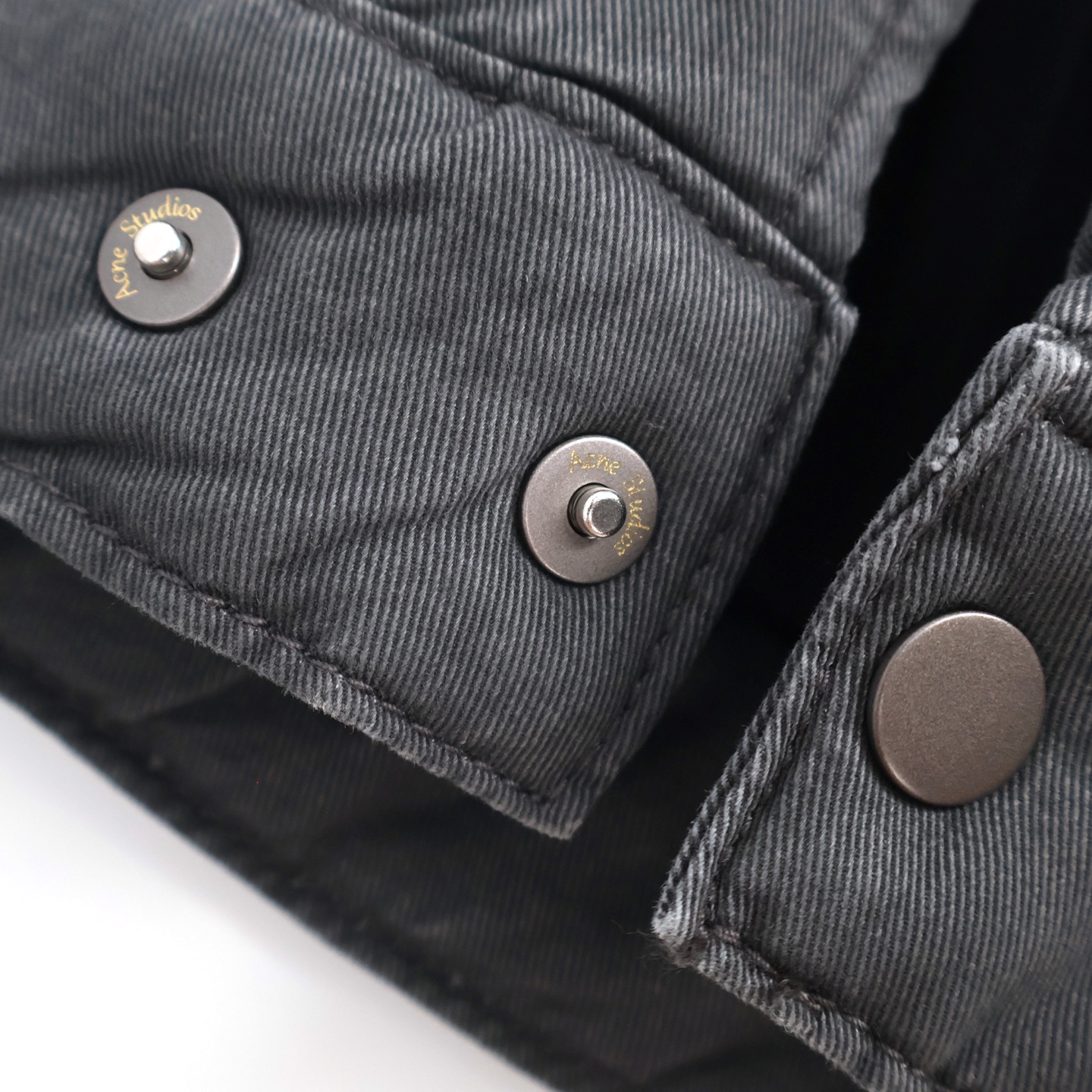 Acne Studios 水洗巴恩风皮领徽标拉链棉服 夹克 外套 长袖 灰色 C0 A90638-AA2