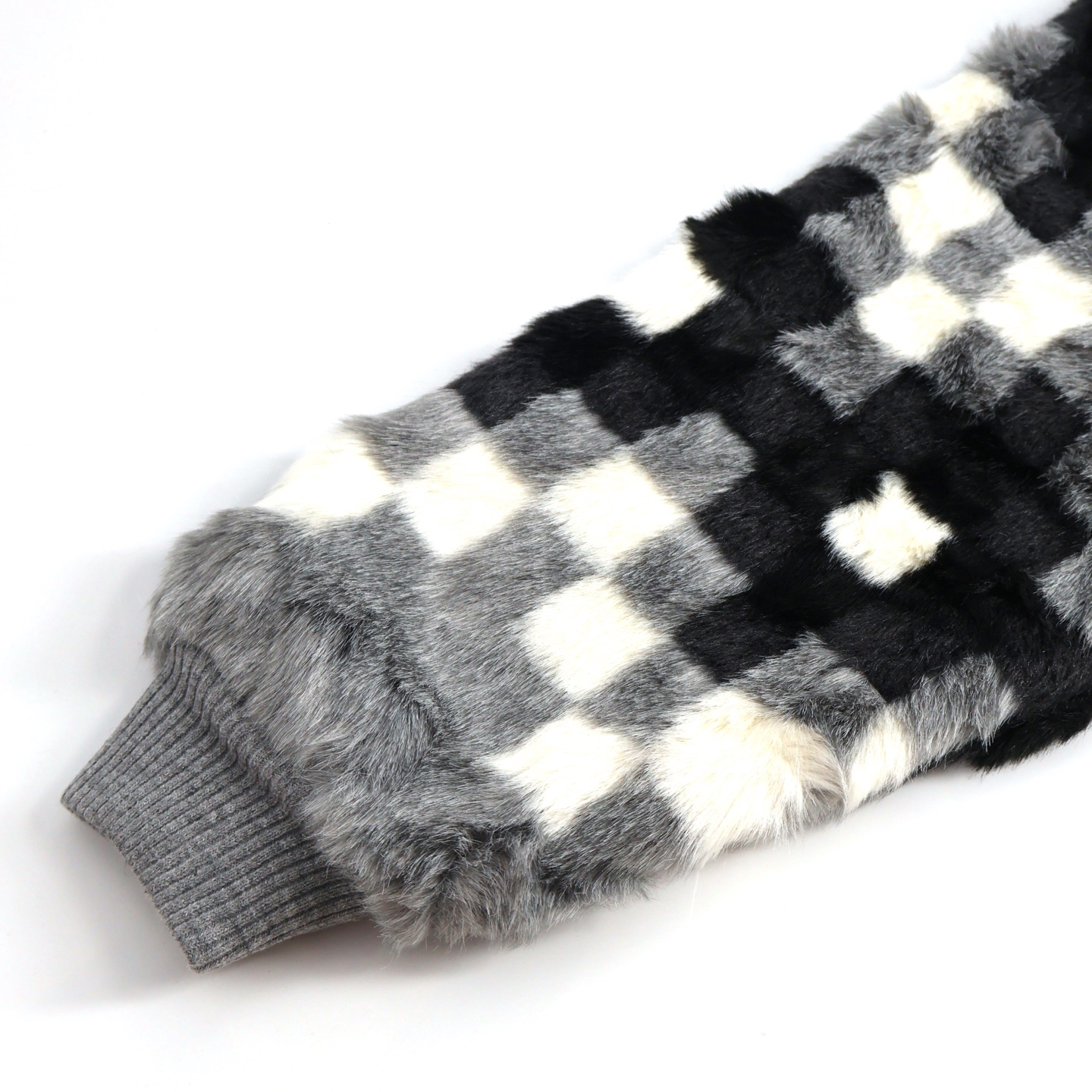 LOUIS VUITTON 路易威登 SKI滑雪系列 水貂毛马赛克拼接拉链连帽夹克 长袖 外套 灰色 C5 1AGIYD