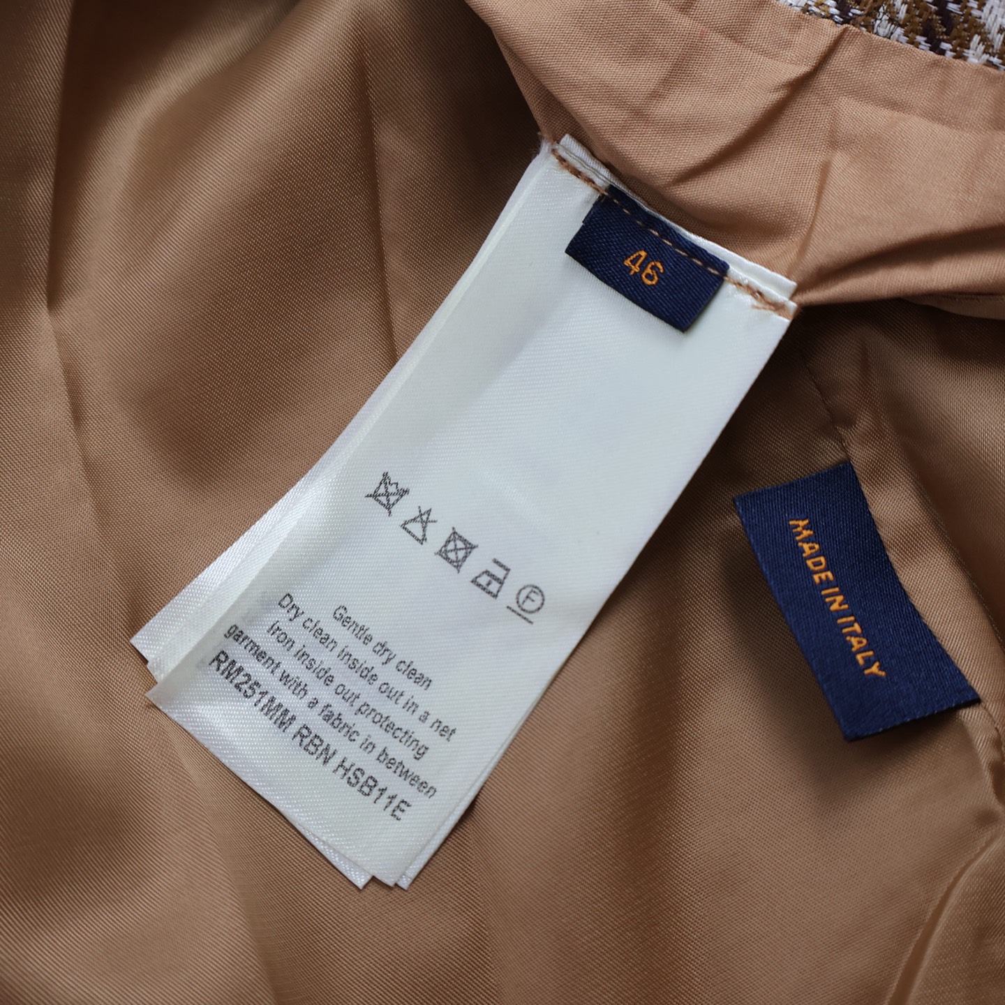 LOUIS VUITTON 路易威登 串珠字母logo刺绣徽章拉链夹克 长袖 外套 棕色 C0 1AGIOX