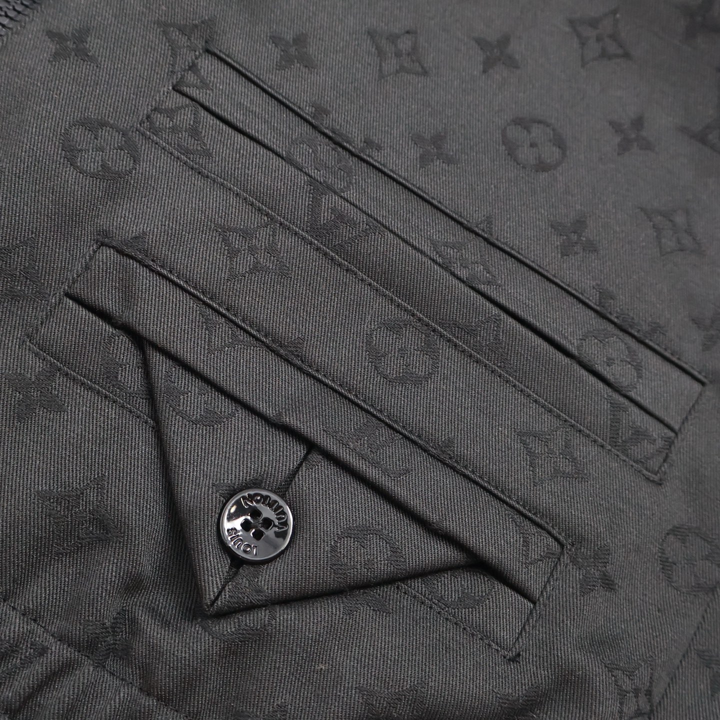 LOUIS VUITTON 路易威登 老花翻领拉链夹克 长袖 外套 黑色 C0 1AFVVA