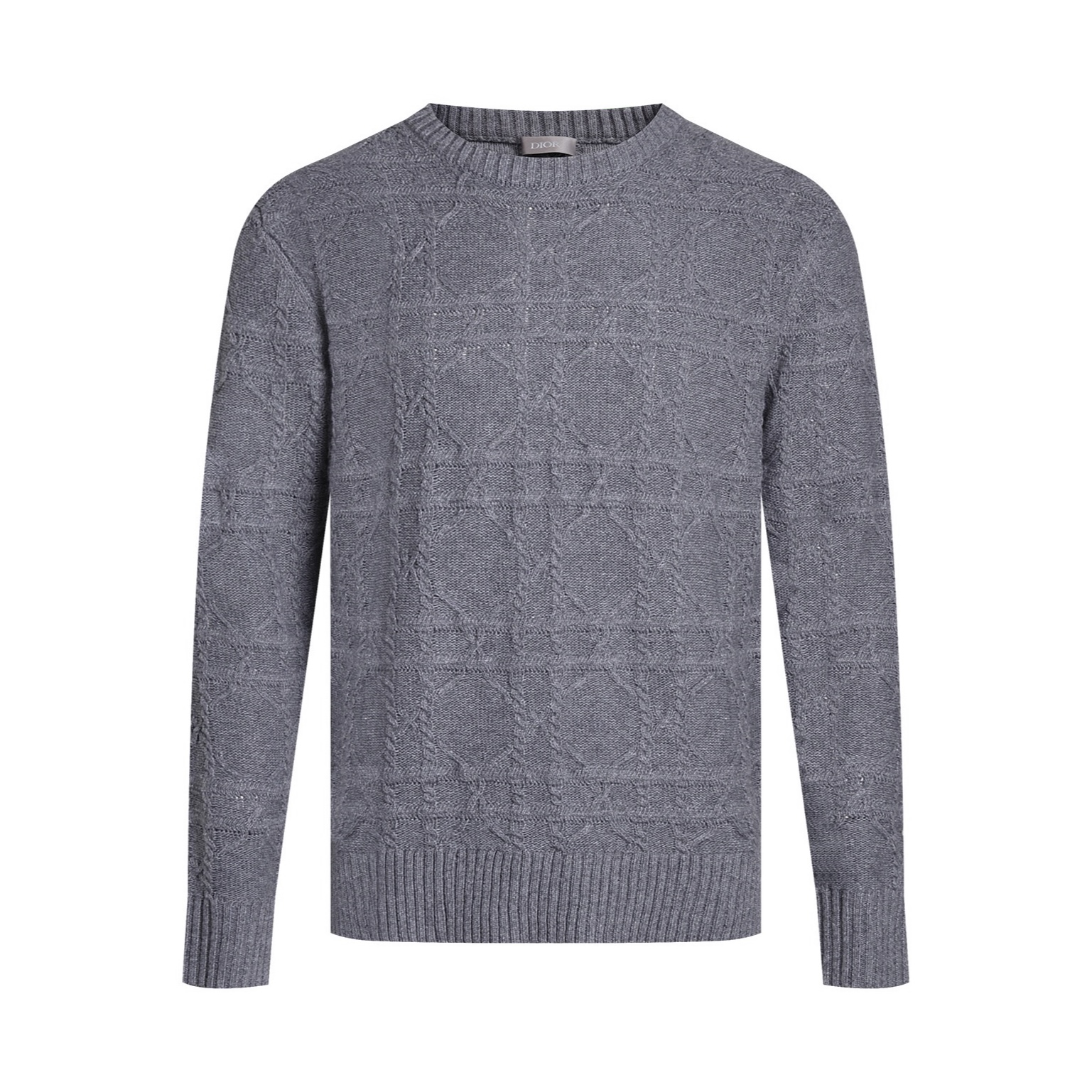 DIOR 迪奥 纯色菱格纹羊绒针织衫 毛衣 秋冬 长袖 米色 黑色 灰色 513M627AT73-8C120