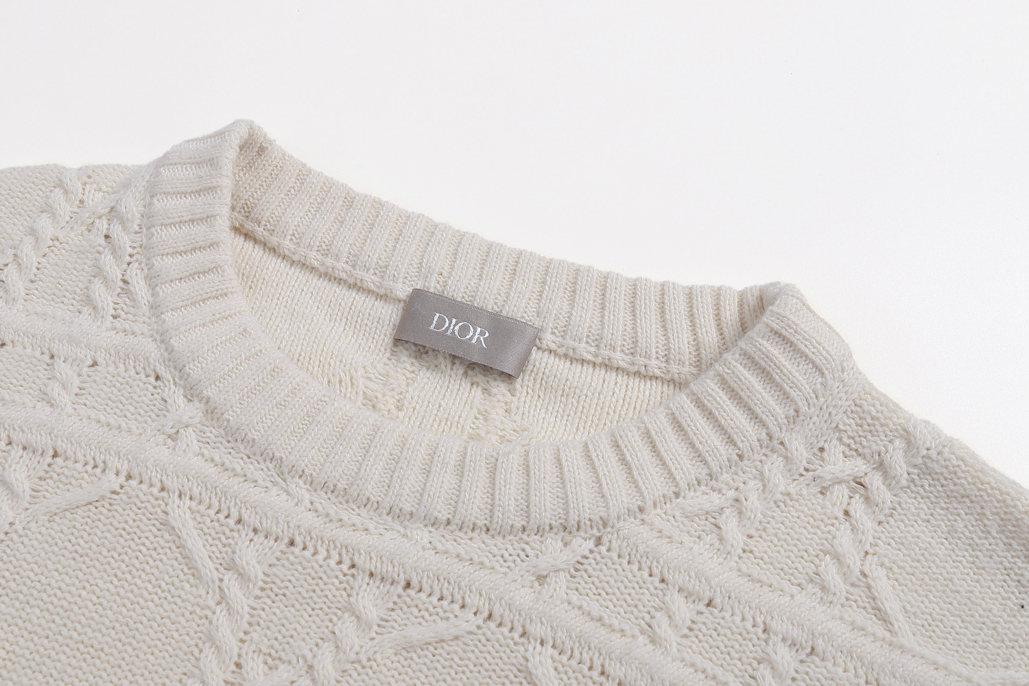 DIOR 迪奥 纯色菱格纹羊绒针织衫 毛衣 秋冬 长袖 米色 黑色 灰色 513M627AT73-8C120