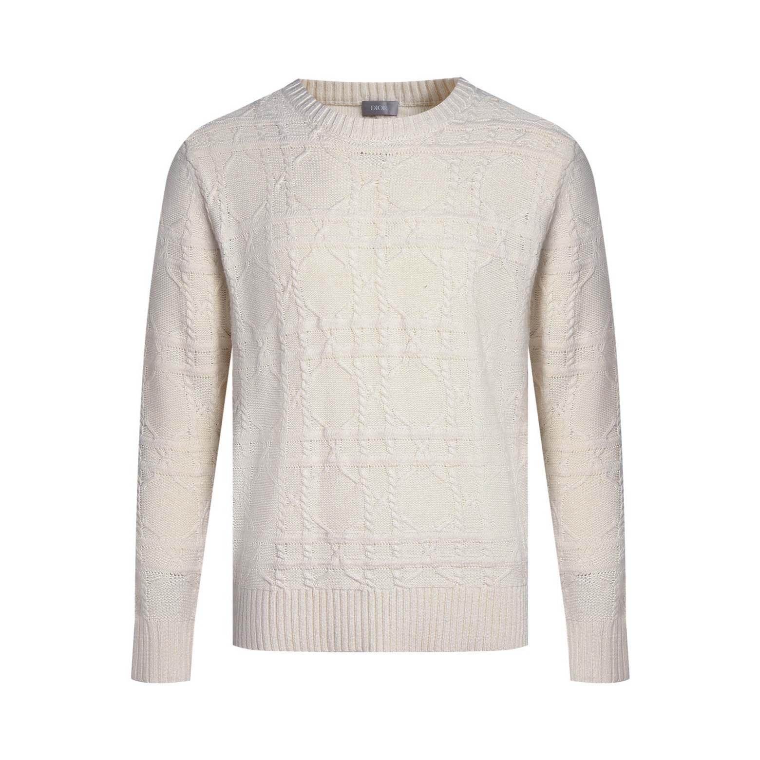 DIOR 迪奥 纯色菱格纹羊绒针织衫 毛衣 秋冬 长袖 米色 黑色 灰色 513M627AT73-8C120
