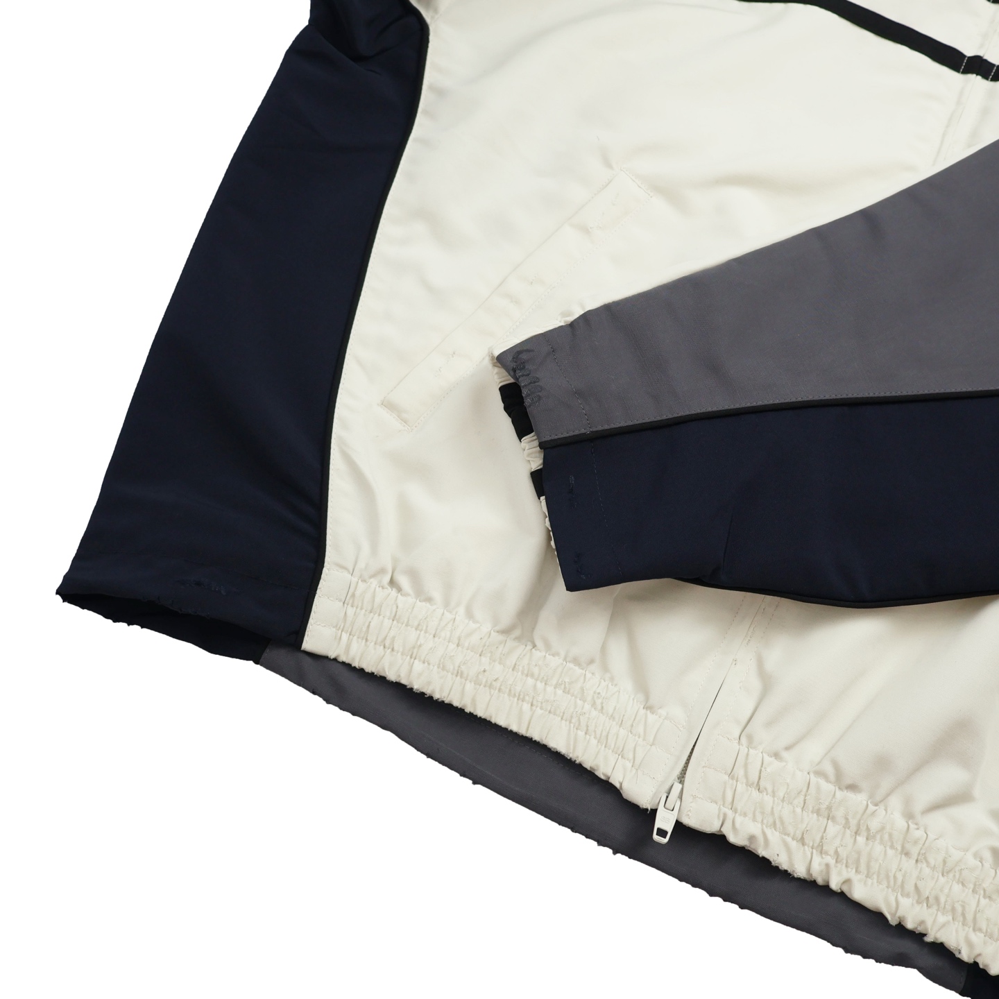 Balenciaga 巴黎世家 撞色拼接双头拉链立领外套 夹克 长袖 白色 黑色 C0 831363TRO319000