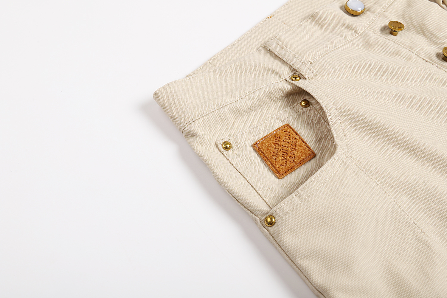 LOUIS VUITTON  路易威登 LV 直筒伐木牛仔裤 裤子 长裤 卡其色 B0 