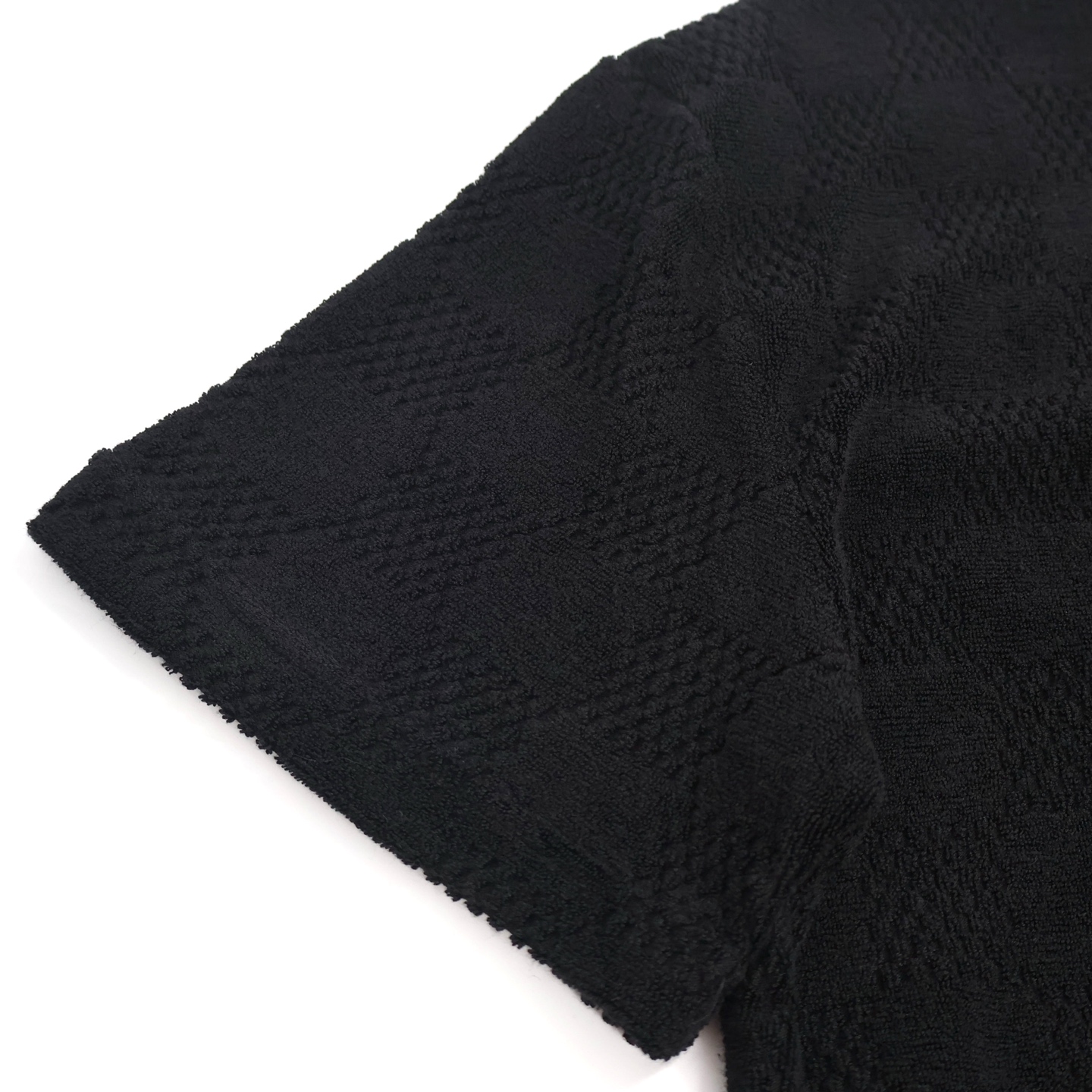 LOUIS VUITTON 路易威登 LV 毛巾棉棋盘格 T恤 短袖 黑色 A5 1AFRBJ