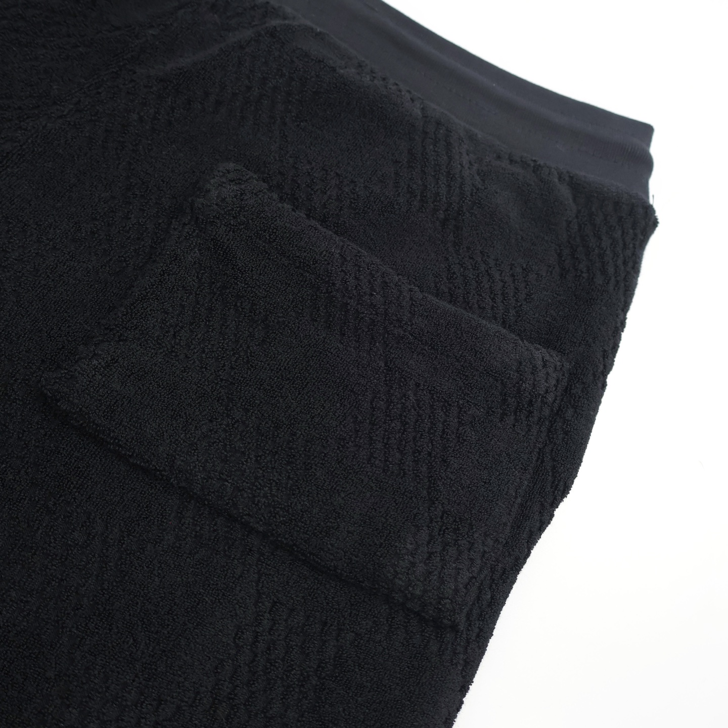 LOUIS VUITTON 路易威登 LV 毛巾棉棋盘格 短裤 休闲裤 裤子 五分裤 黑色 A5 1AFRBS