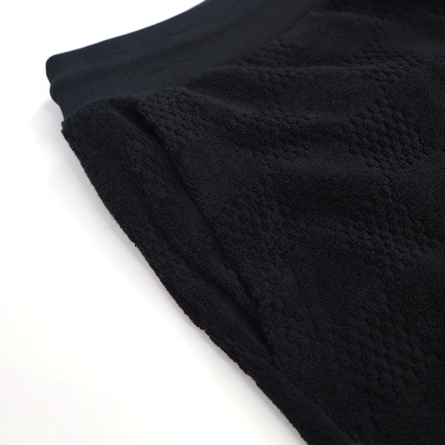 LOUIS VUITTON 路易威登 LV 毛巾棉棋盘格 短裤 休闲裤 裤子 五分裤 黑色 A5 1AFRBS