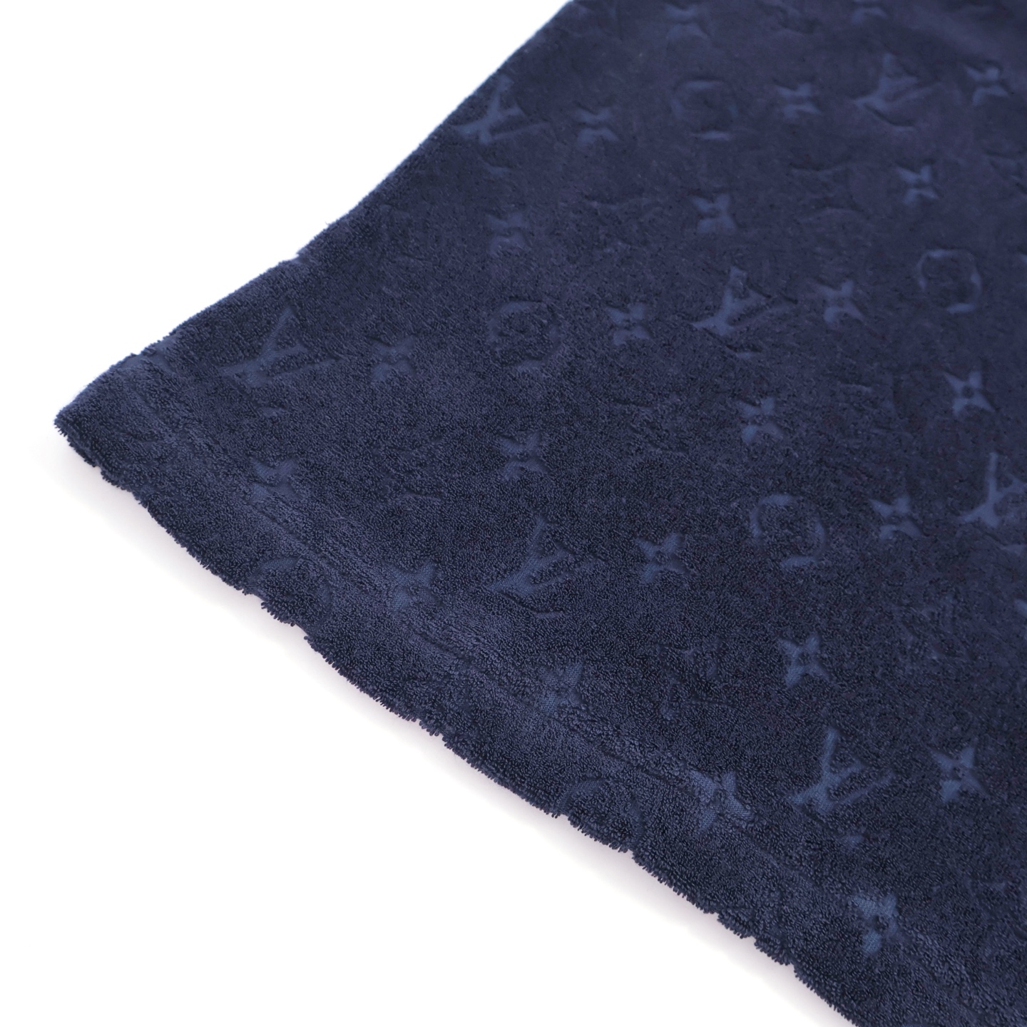 LOUIS VUITTON 路易威登 LV 毛巾棉字母压花 T恤 短袖 蓝色 A5 1AHWBC