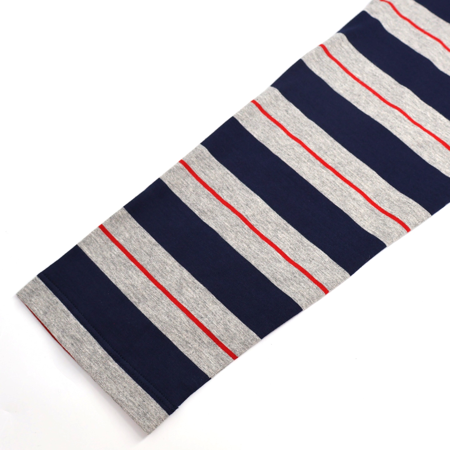 MIU MIU 缪缪 条纹口袋贴标T恤 打底衫 长袖 海军蓝 A5 MJL014-14RT-F0S5G-S-OOO