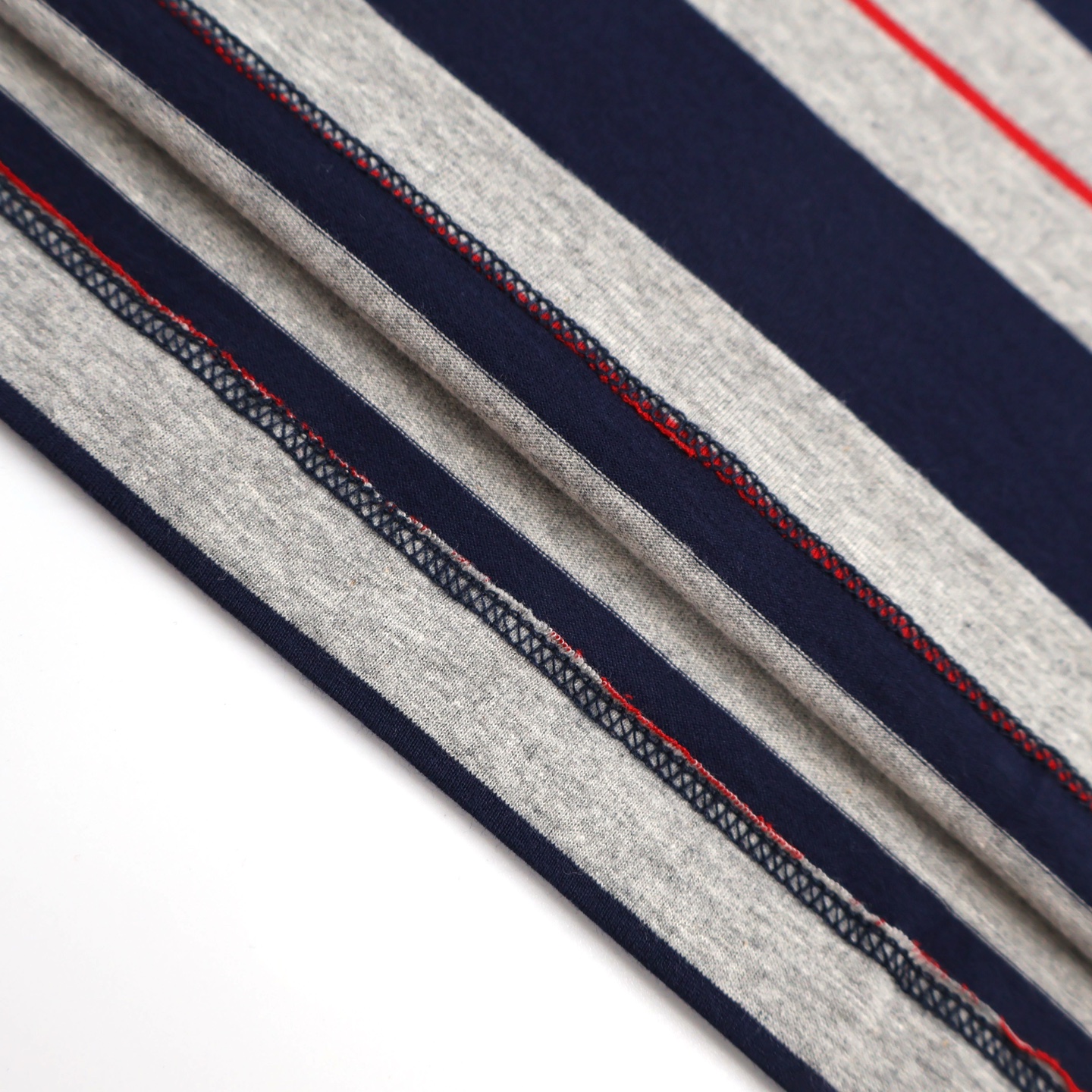 MIU MIU 缪缪 条纹口袋贴标T恤 打底衫 长袖 海军蓝 A5 MJL014-14RT-F0S5G-S-OOO