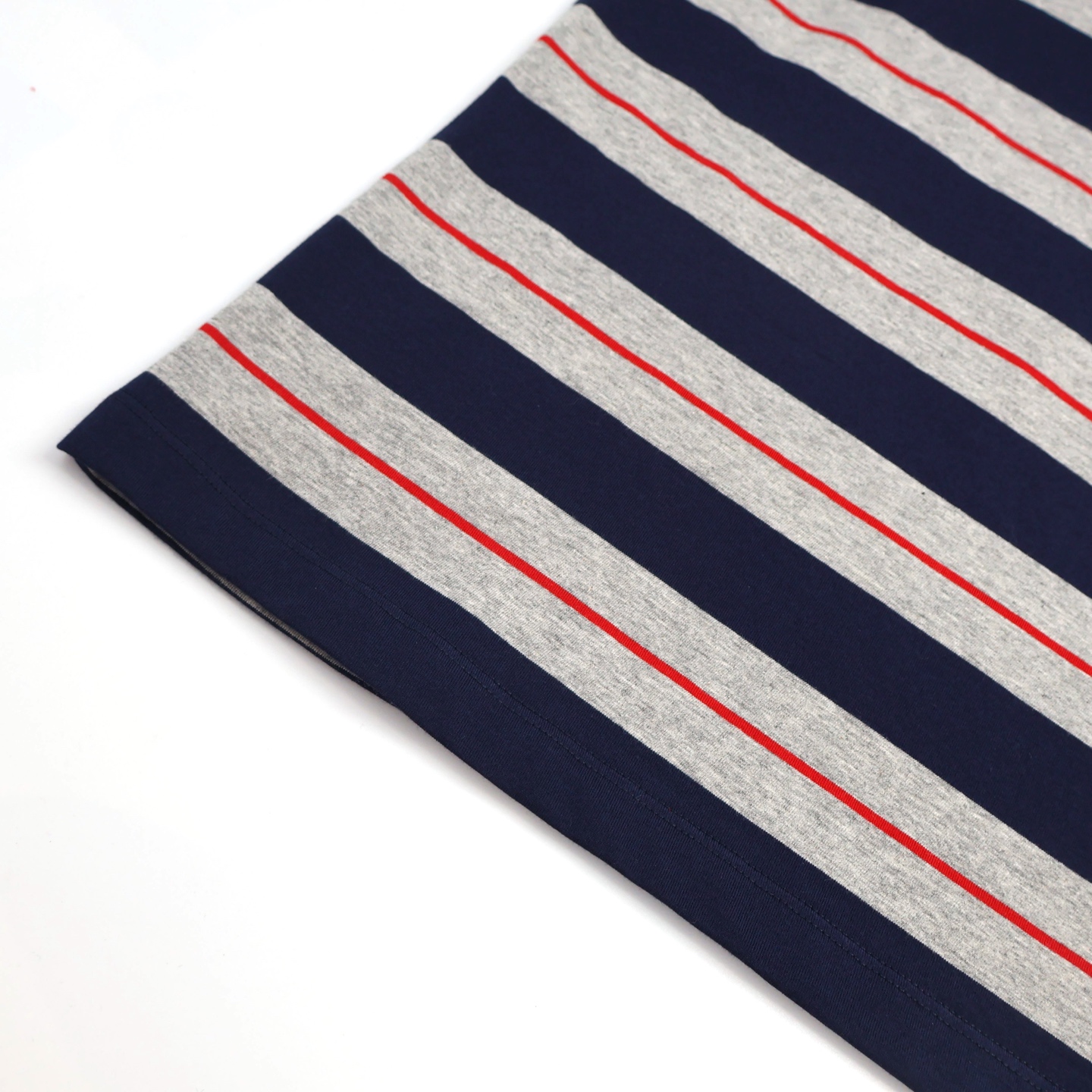 MIU MIU 缪缪 条纹口袋贴标T恤 打底衫 长袖 海军蓝 A5 MJL014-14RT-F0S5G-S-OOO