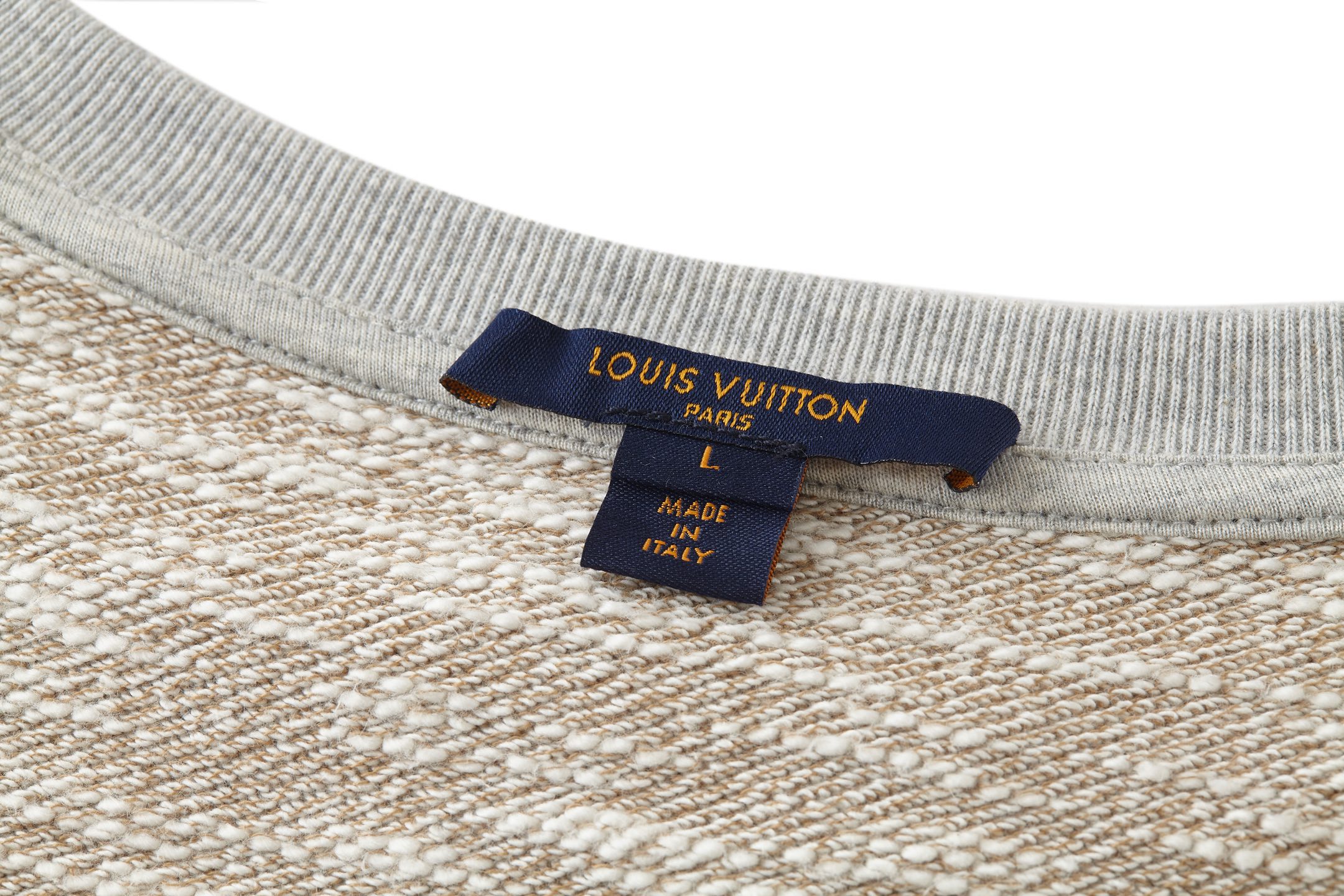 LOUIS VUITTON 路易威登 LV 莱茵石烫钻字母logo圆领卫衣 长袖 灰色 A5 1AIBL6