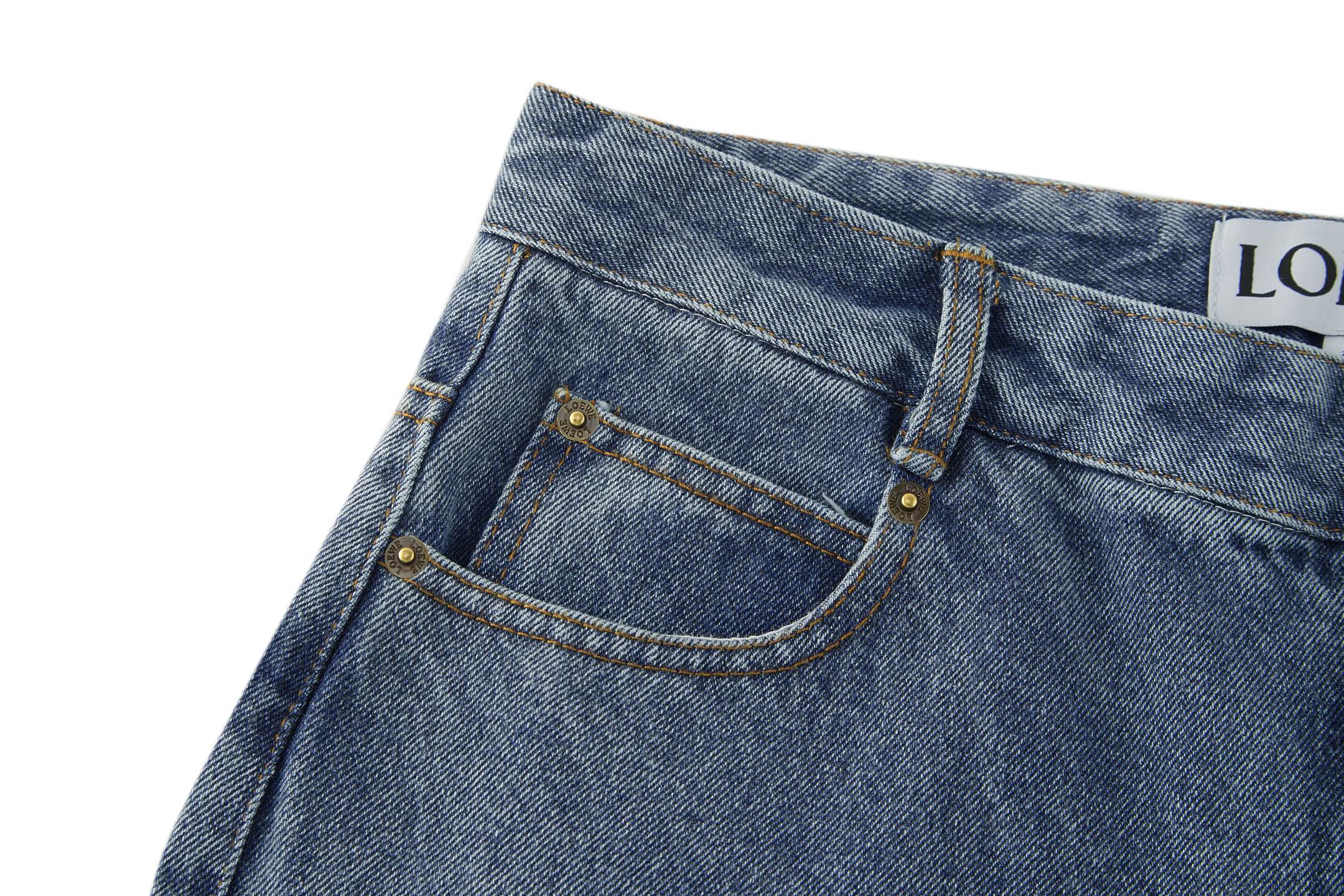 Loewe 罗意威 刺绣logo图案水洗牛仔裤 长裤 裤子 蓝色 B0 H526Y11WA65320